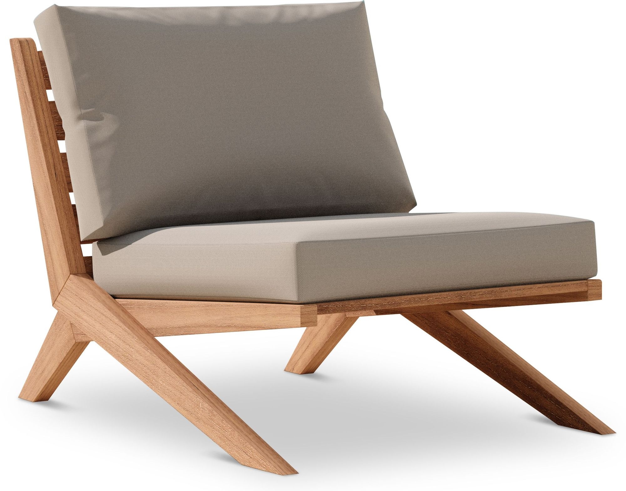 Tahiti Outdoor Patio Waterproof Fabric Accent Chair with Solid Teak Wood Frame