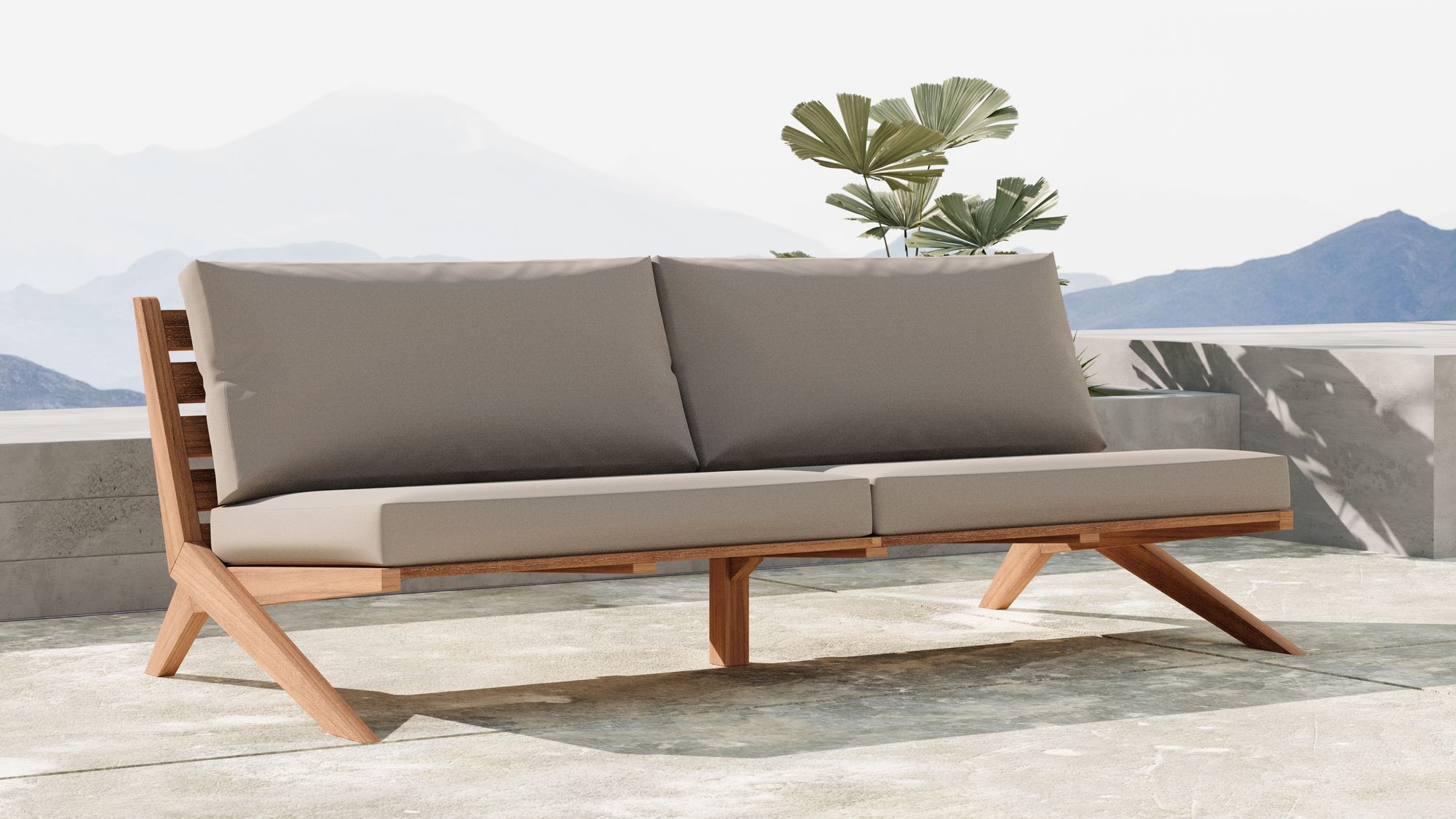 Tahiti 87" Outdoor Patio Waterproof Fabric Sofa