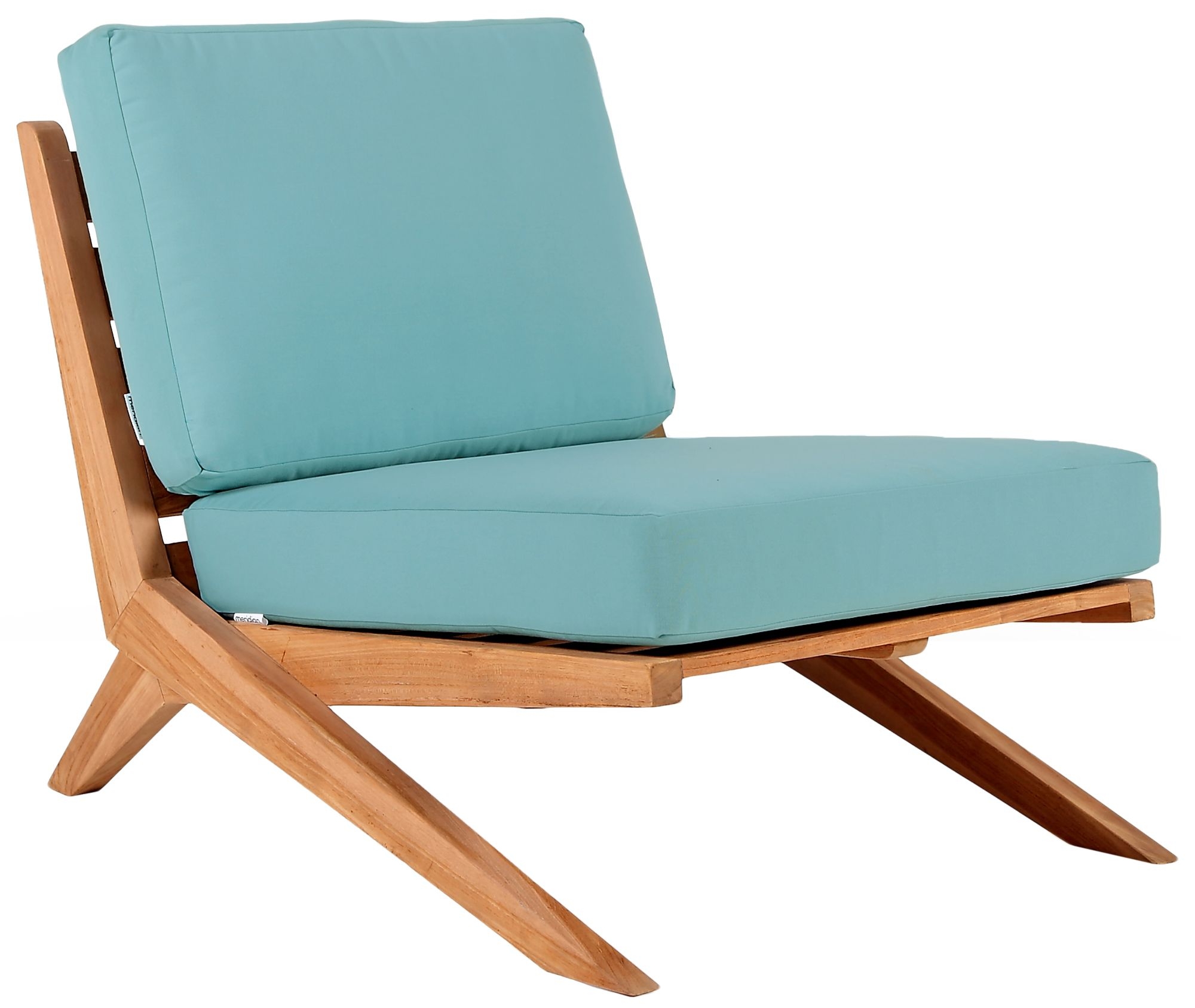 Tahiti Outdoor Patio Waterproof Fabric Accent Chair with Solid Teak Wood Frame