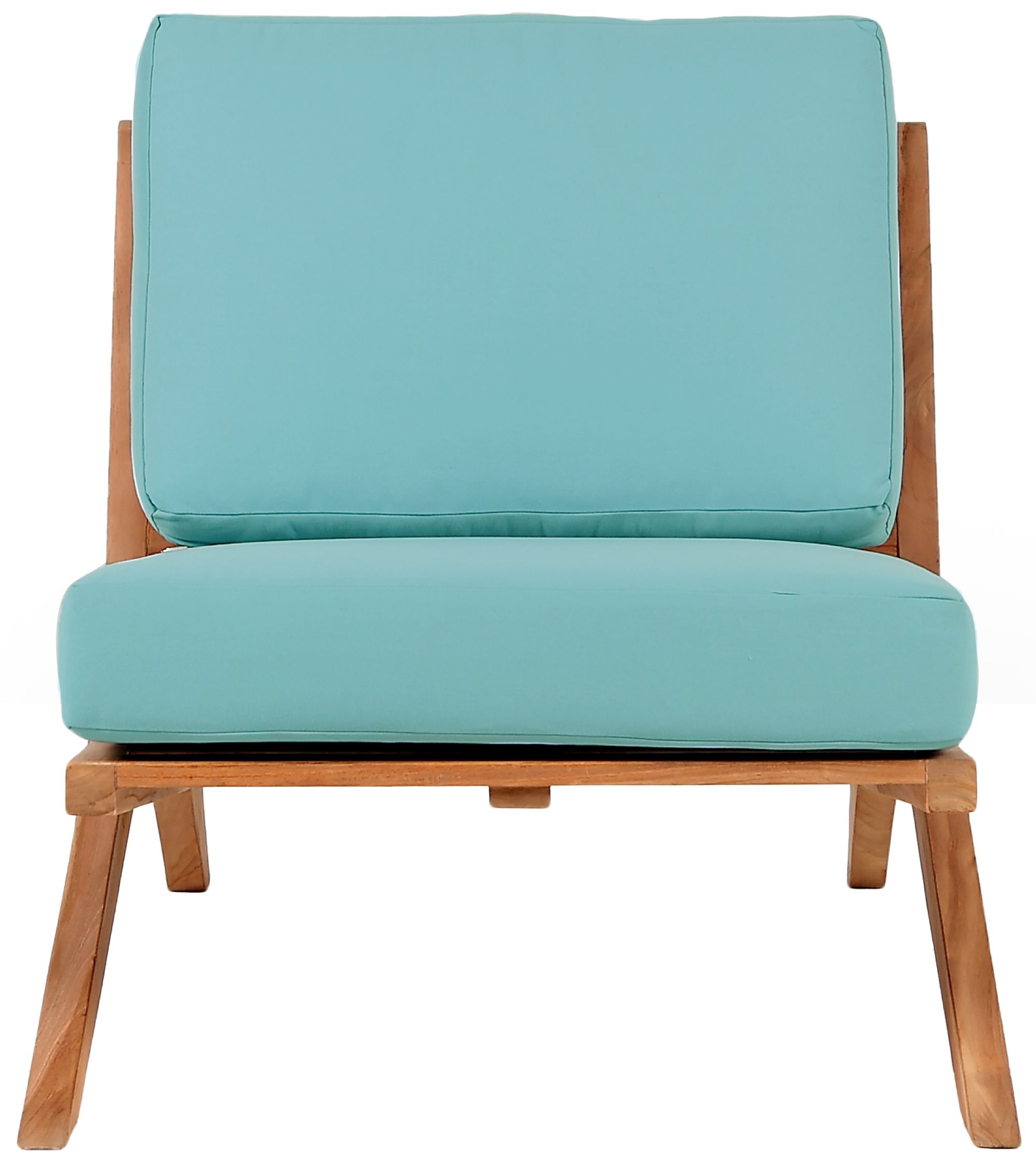 Tahiti Outdoor Patio Waterproof Fabric Accent Chair with Solid Teak Wood Frame