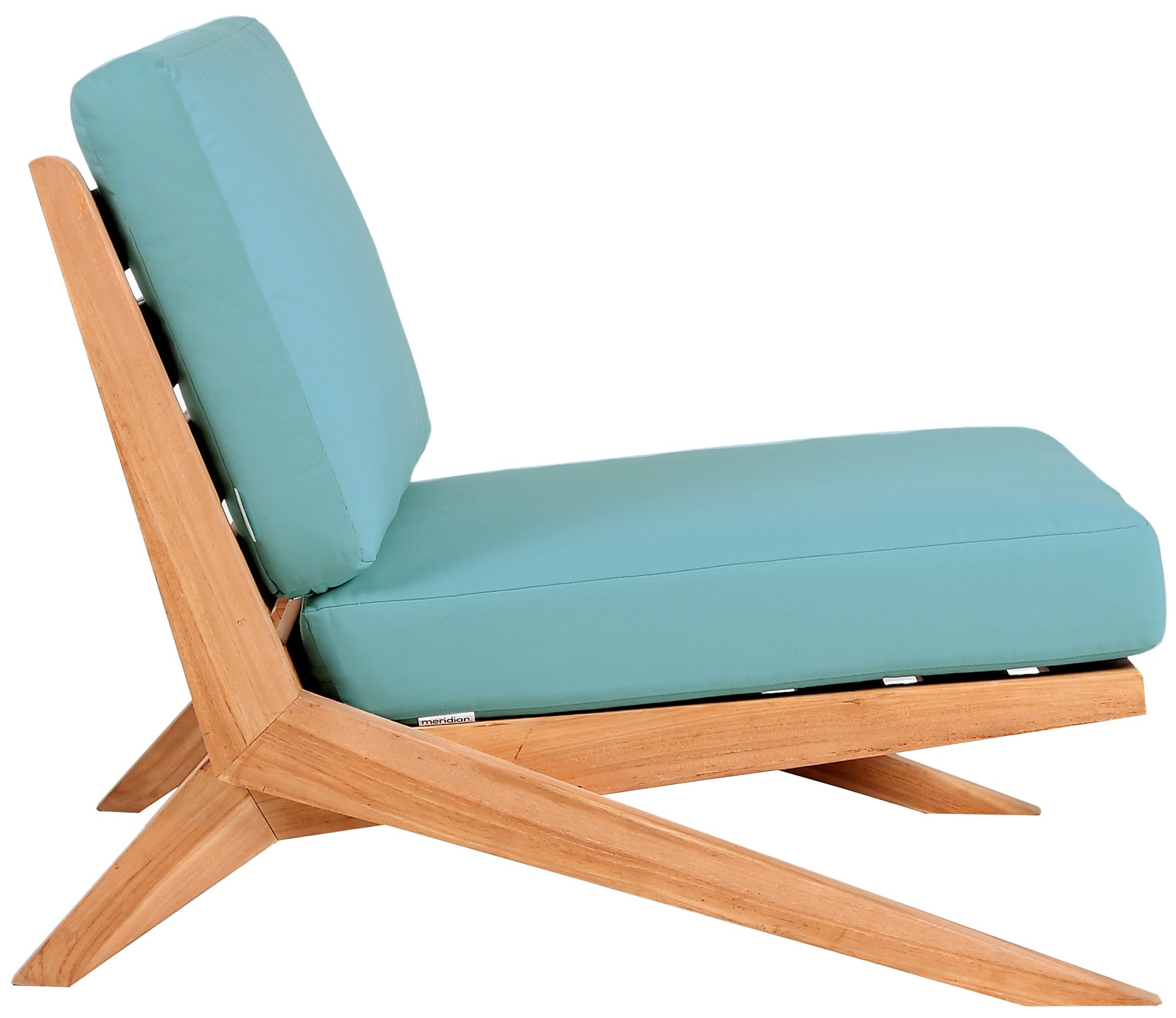 Tahiti Outdoor Patio Waterproof Fabric Accent Chair with Solid Teak Wood Frame