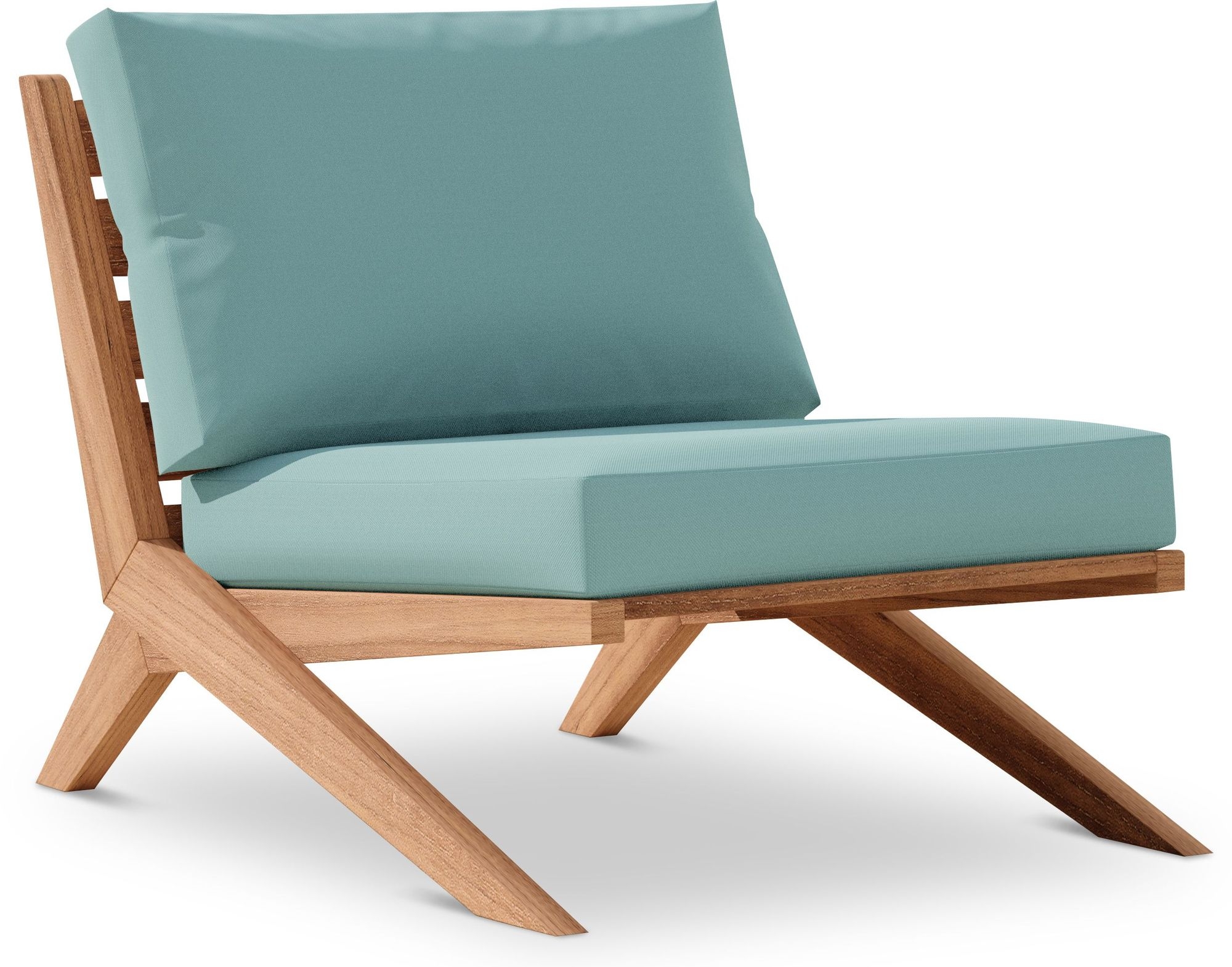Tahiti Outdoor Patio Waterproof Fabric Accent Chair with Solid Teak Wood Frame