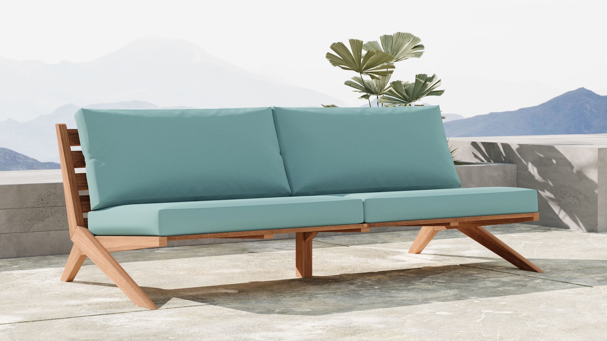 Tahiti 87" Outdoor Patio Waterproof Fabric Sofa