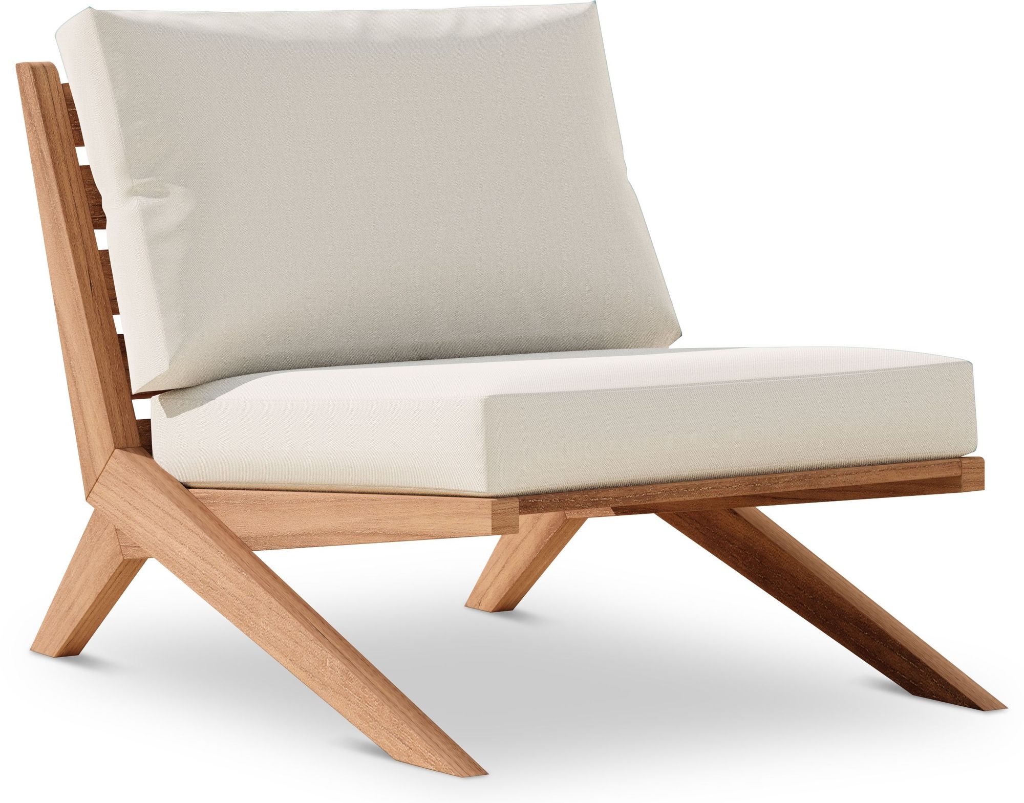 Tahiti Outdoor Patio Waterproof Fabric Accent Chair with Solid Teak Wood Frame
