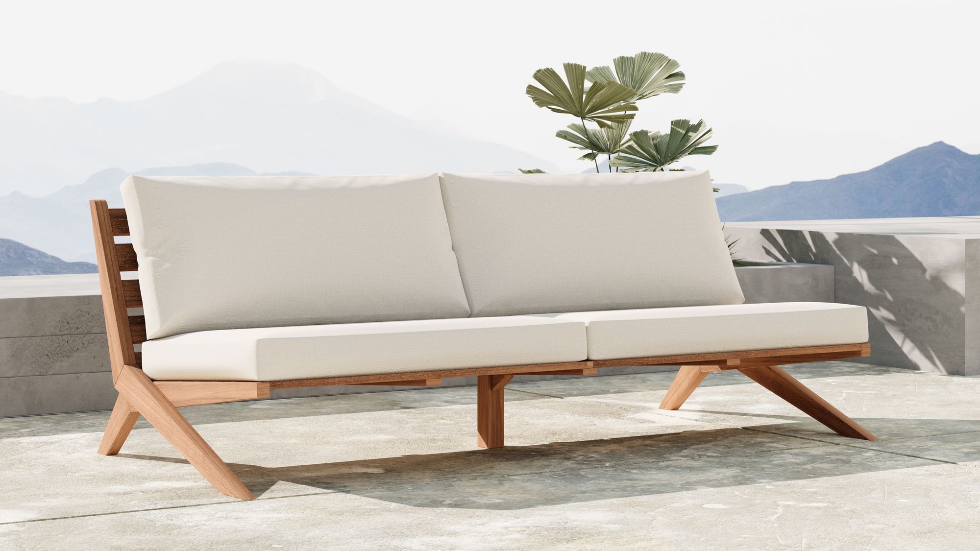 Tahiti 87" Outdoor Patio Waterproof Fabric Sofa