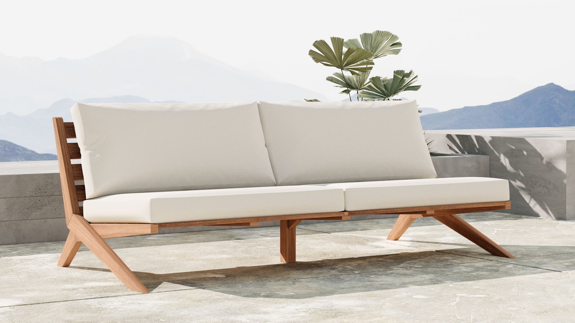 Tahiti 87" Outdoor Patio Waterproof Fabric Sofa
