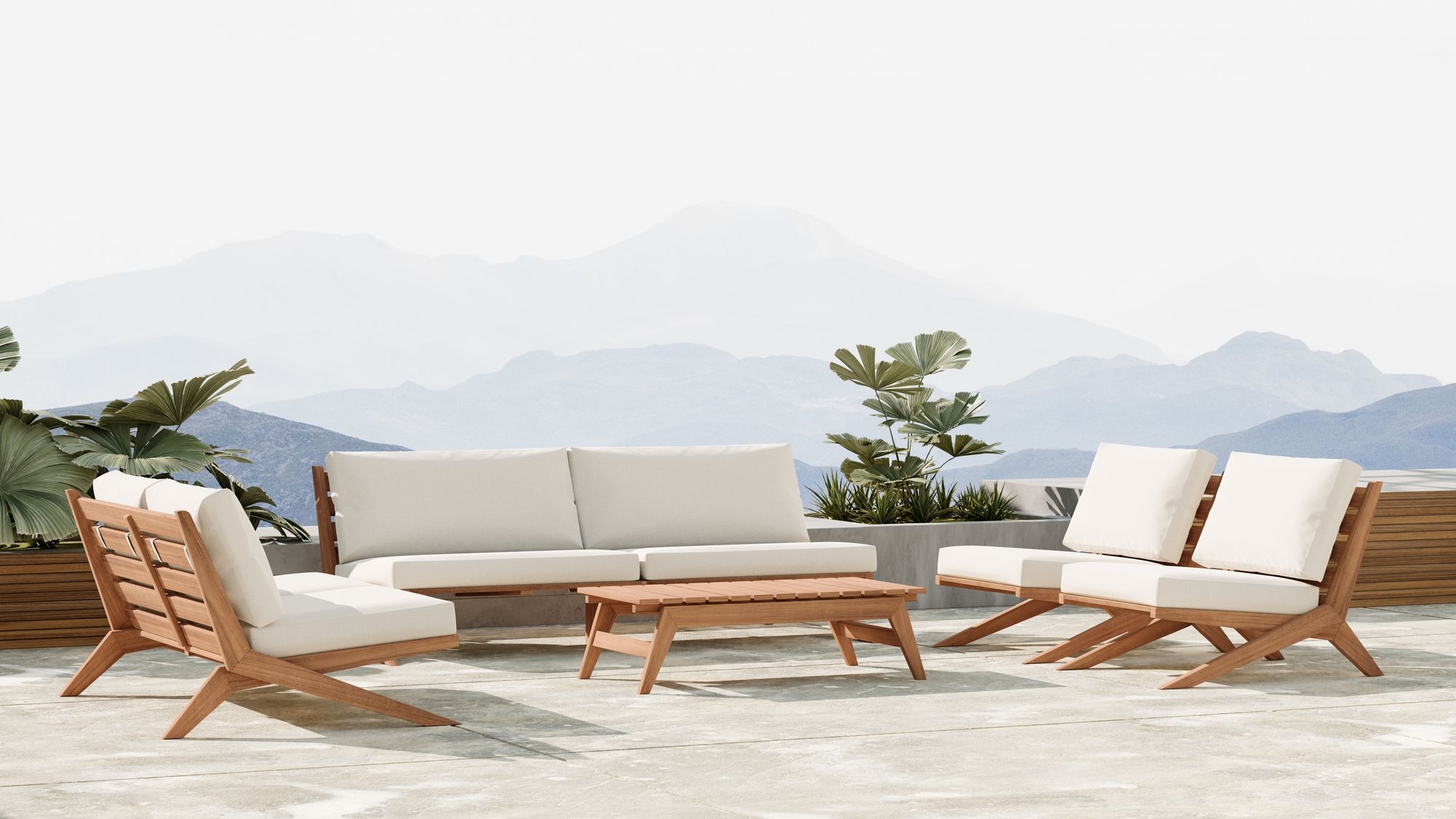 Tahiti 87" Outdoor Patio Waterproof Fabric Sofa