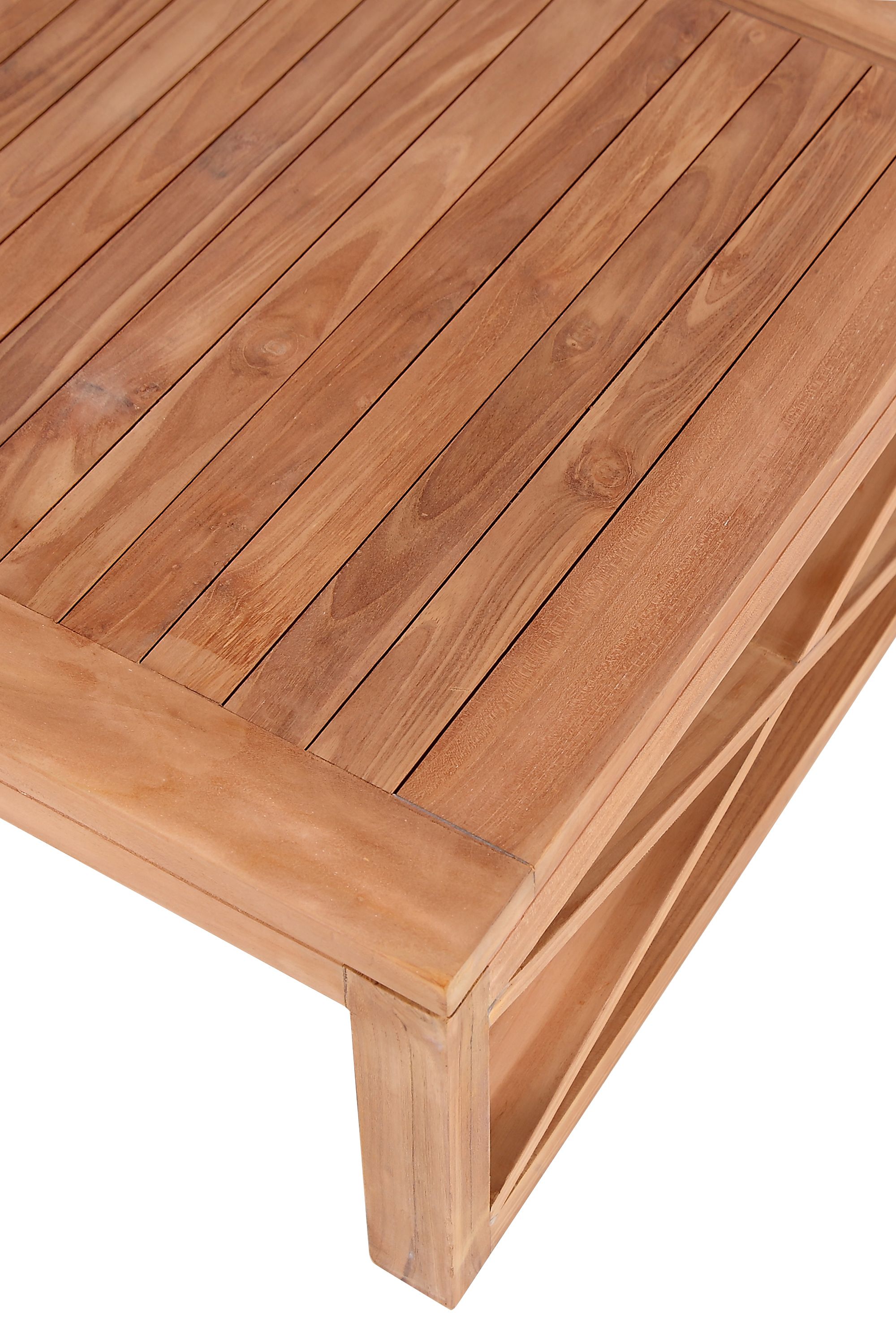 Anguilla 55.5" Rectangular Outdoor Patio Solid Teak Wood Coffee Table