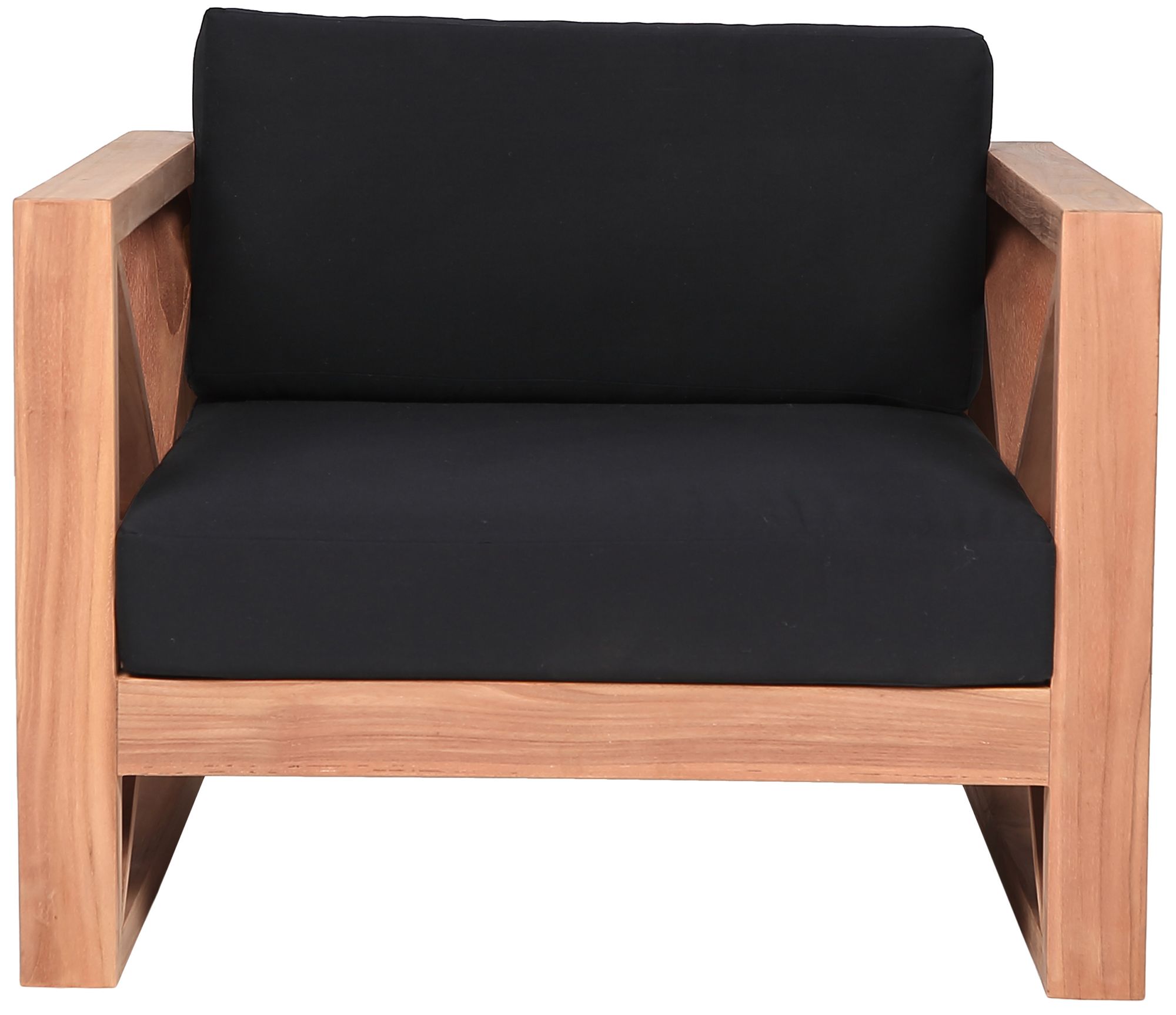 Anguilla Outdoor Patio Waterproof Fabric Accent Chair with Solid Teak Wood Frame