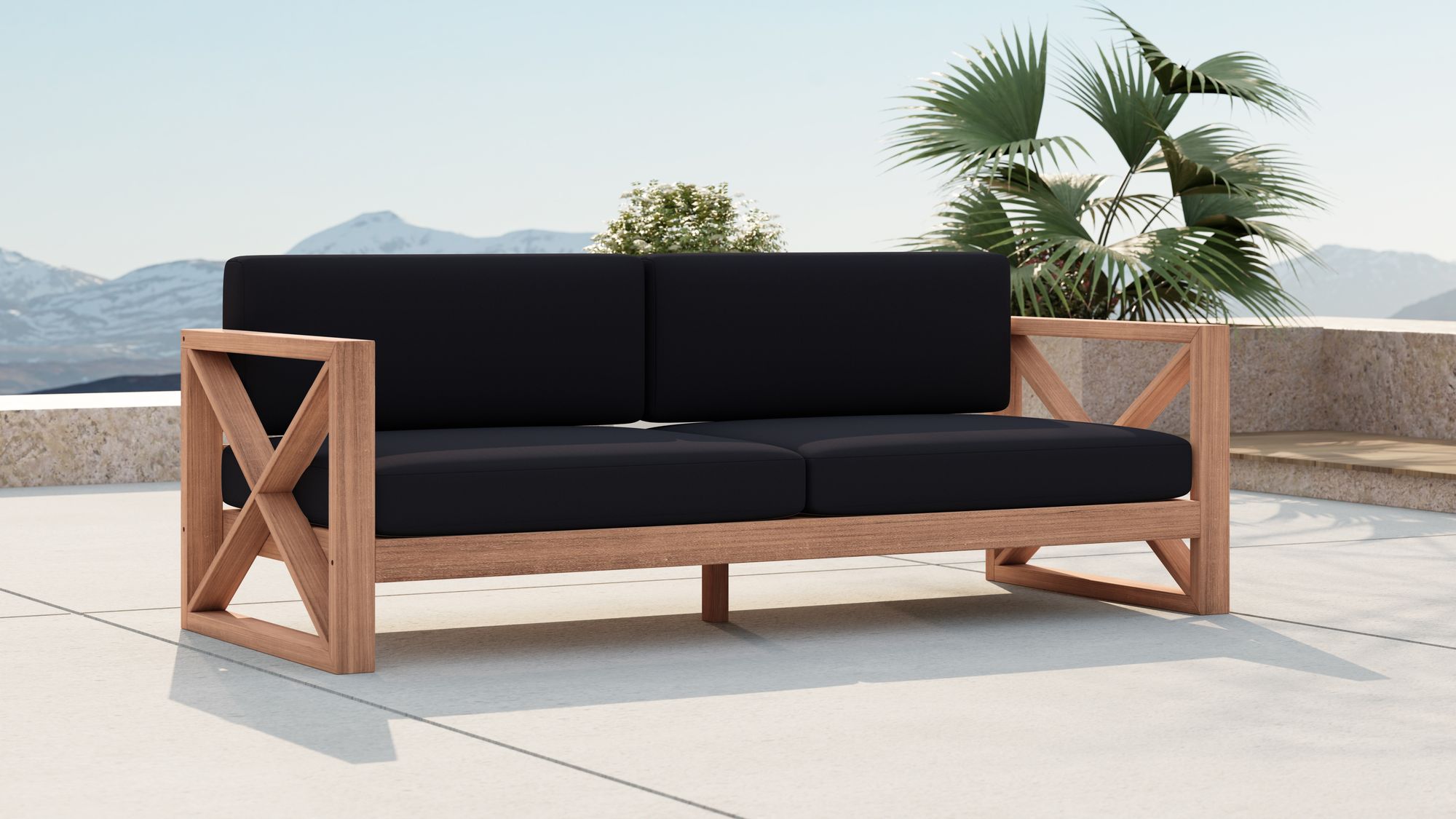 Anguilla 83" Outdoor Patio Waterproof Fabric Sofa
