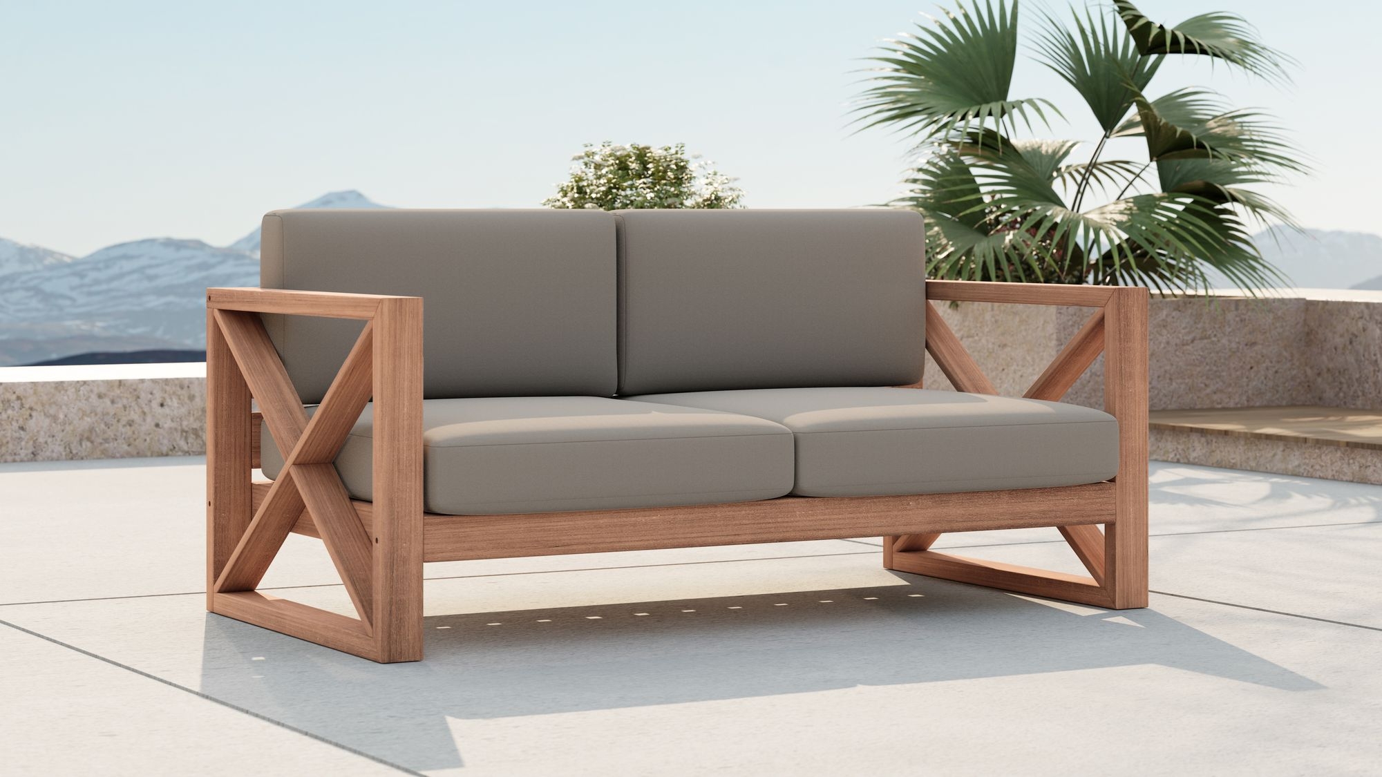 Anguilla 65" Outdoor Patio Waterproof Fabric Loveseat