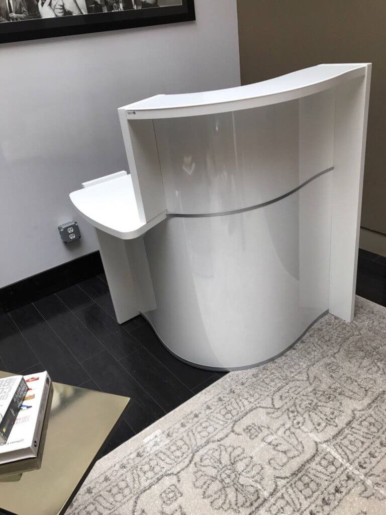 WAVE LUV49P Small Reception Desk White by MDD
