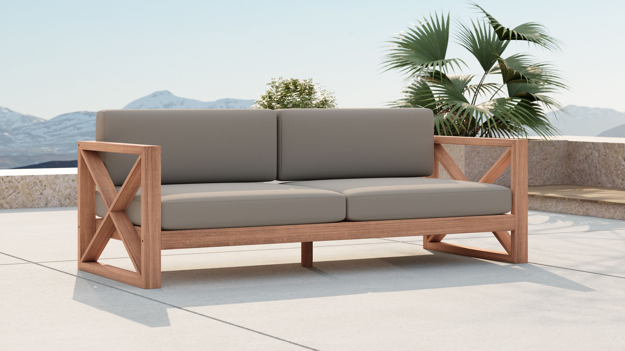 Anguilla 83" Outdoor Patio Waterproof Fabric Sofa