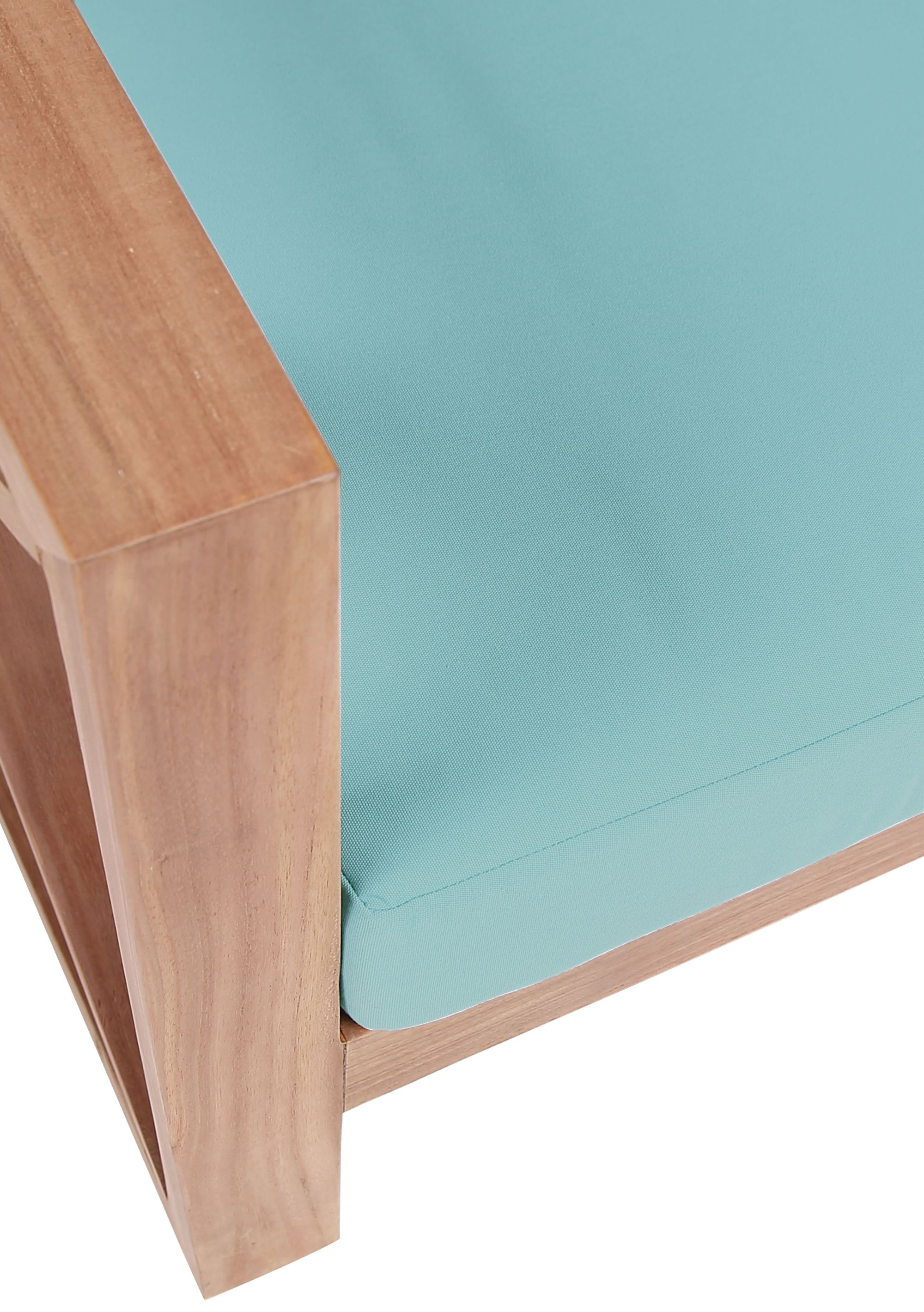 Anguilla Outdoor Patio Waterproof Fabric Accent Chair with Solid Teak Wood Frame