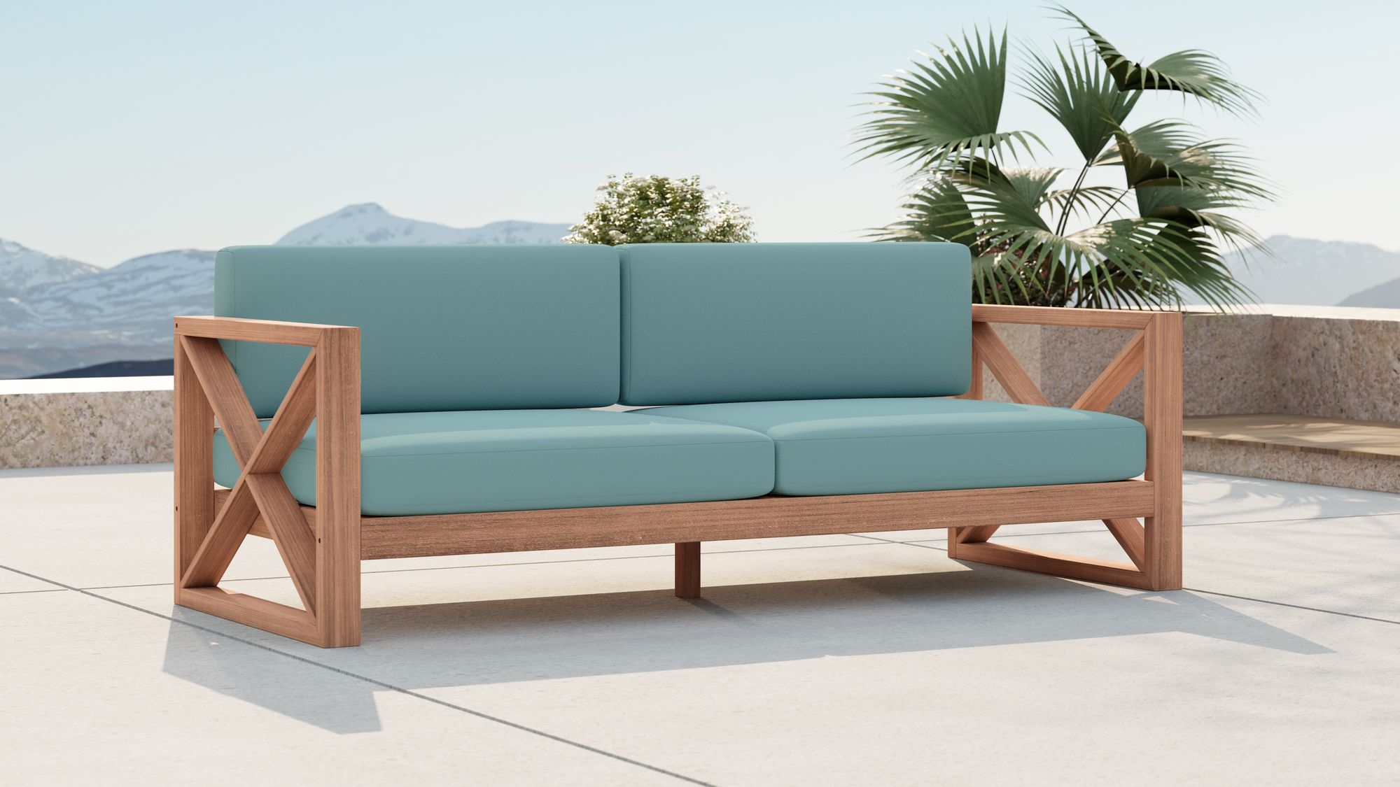 Anguilla 83" Outdoor Patio Waterproof Fabric Sofa
