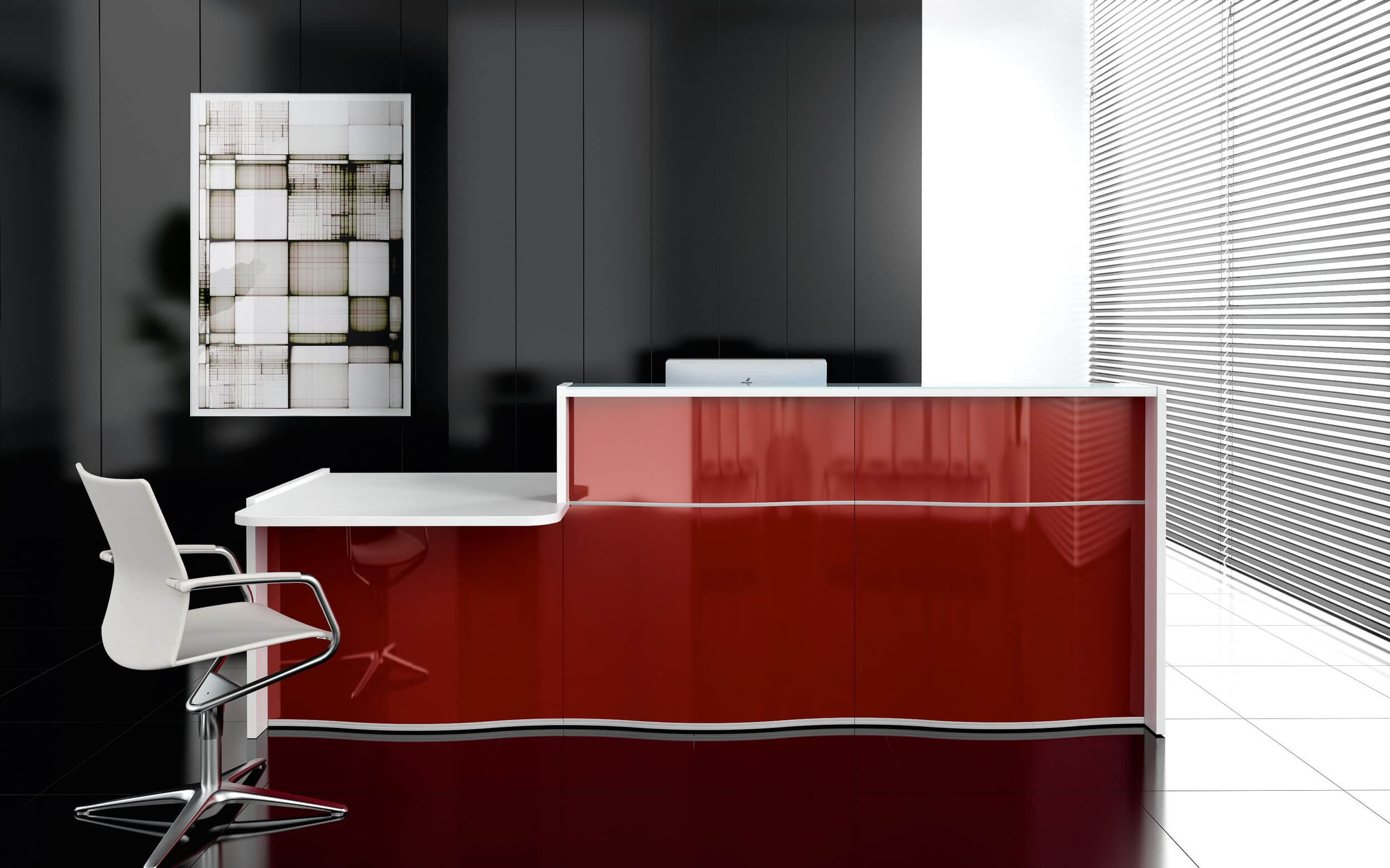 MDD Wave Reception Desk Curved Counter Front
