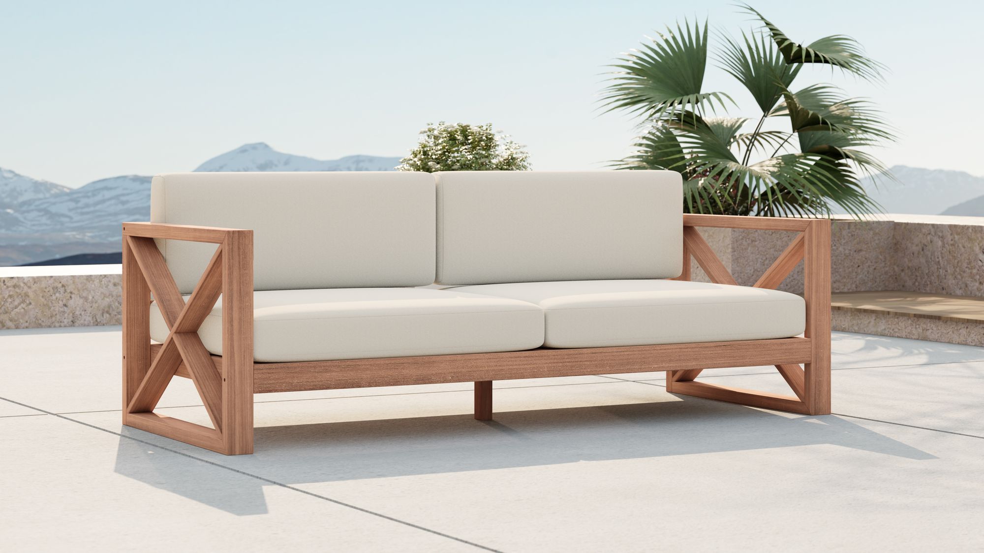Anguilla 83" Outdoor Patio Waterproof Fabric Sofa