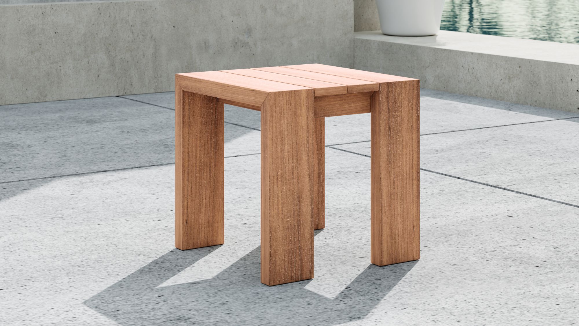 Tulum 18.5" Square Outdoor Patio Solid Teak Wood End Table