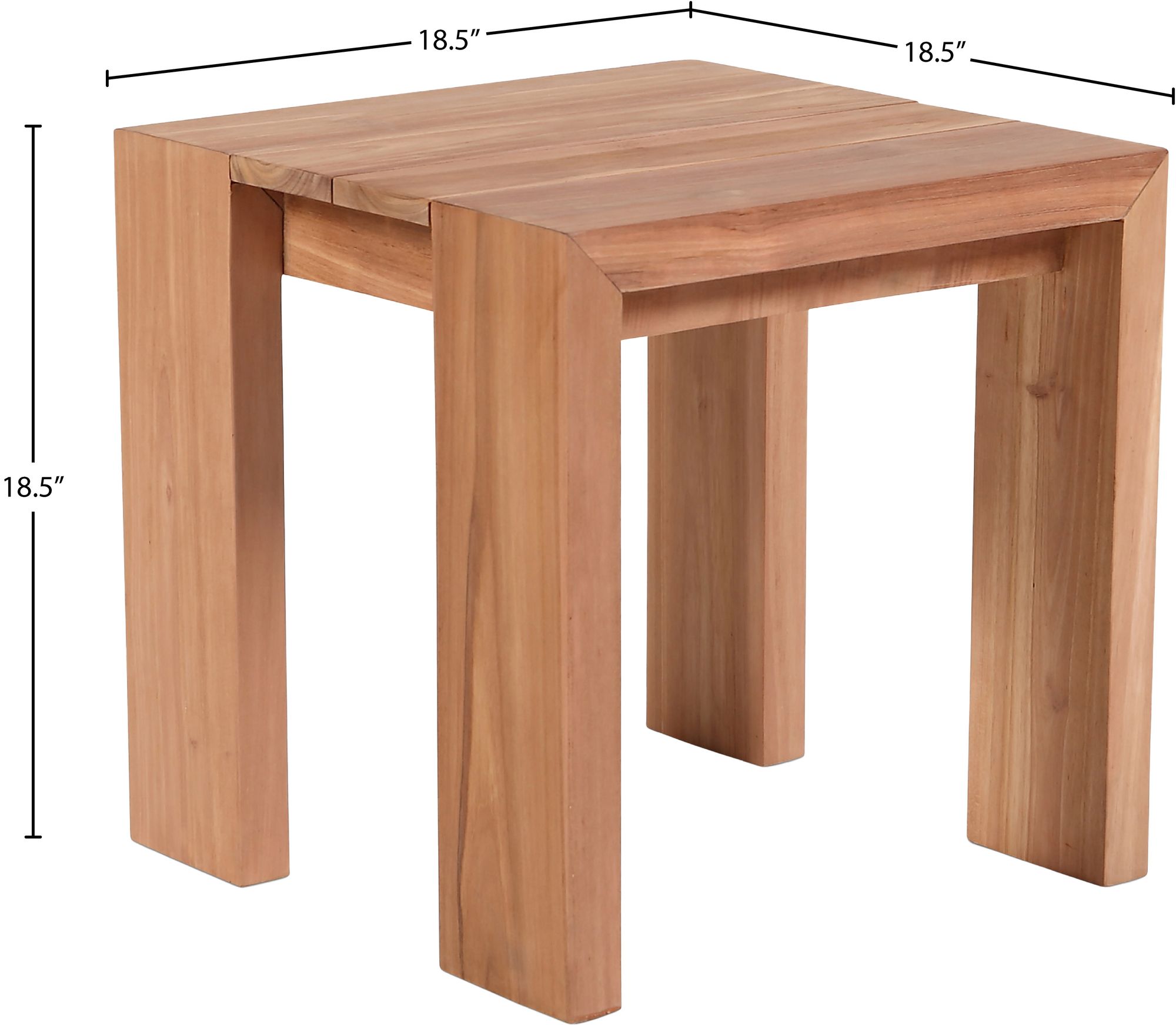 Tulum 18.5" Square Outdoor Patio Solid Teak Wood End Table