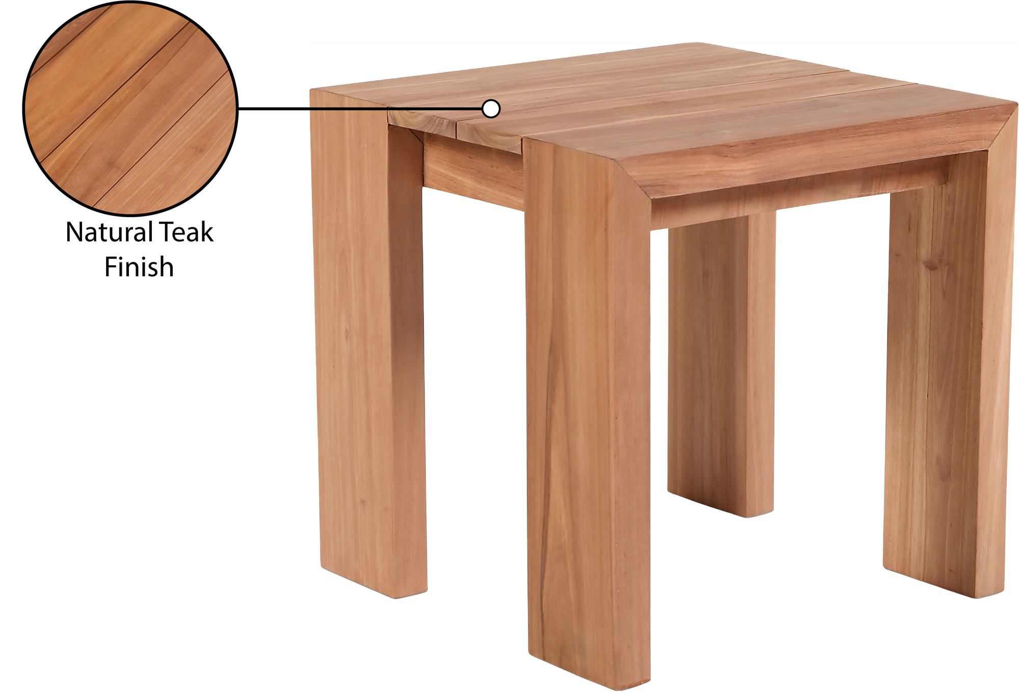 Tulum 18.5" Square Outdoor Patio Solid Teak Wood End Table