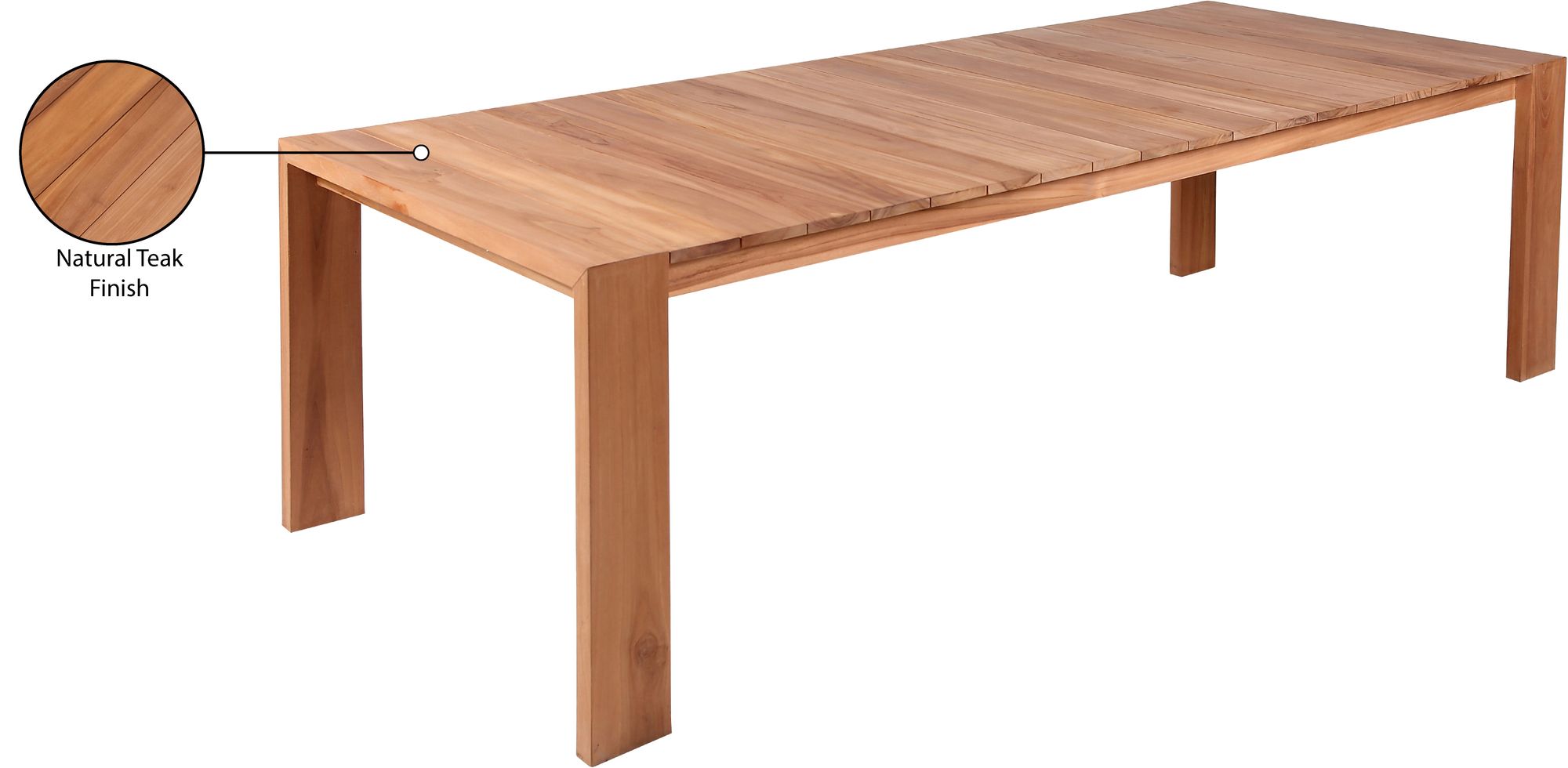 Tulum 108.5" Solid Teak Wood Outdoor Dining Table