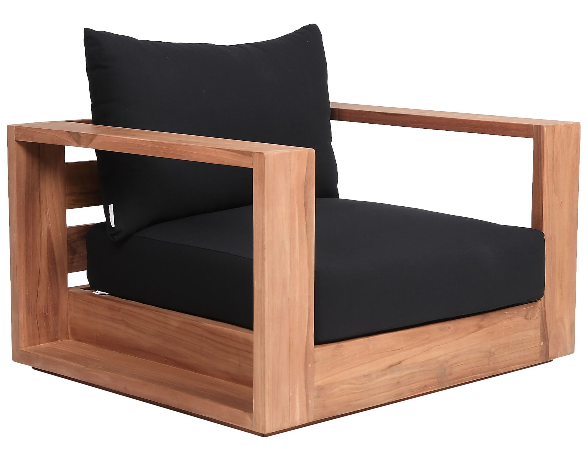 Tulum Outdoor Patio Waterproof Fabric Accent Chair with Solid Teak Wood Frame
