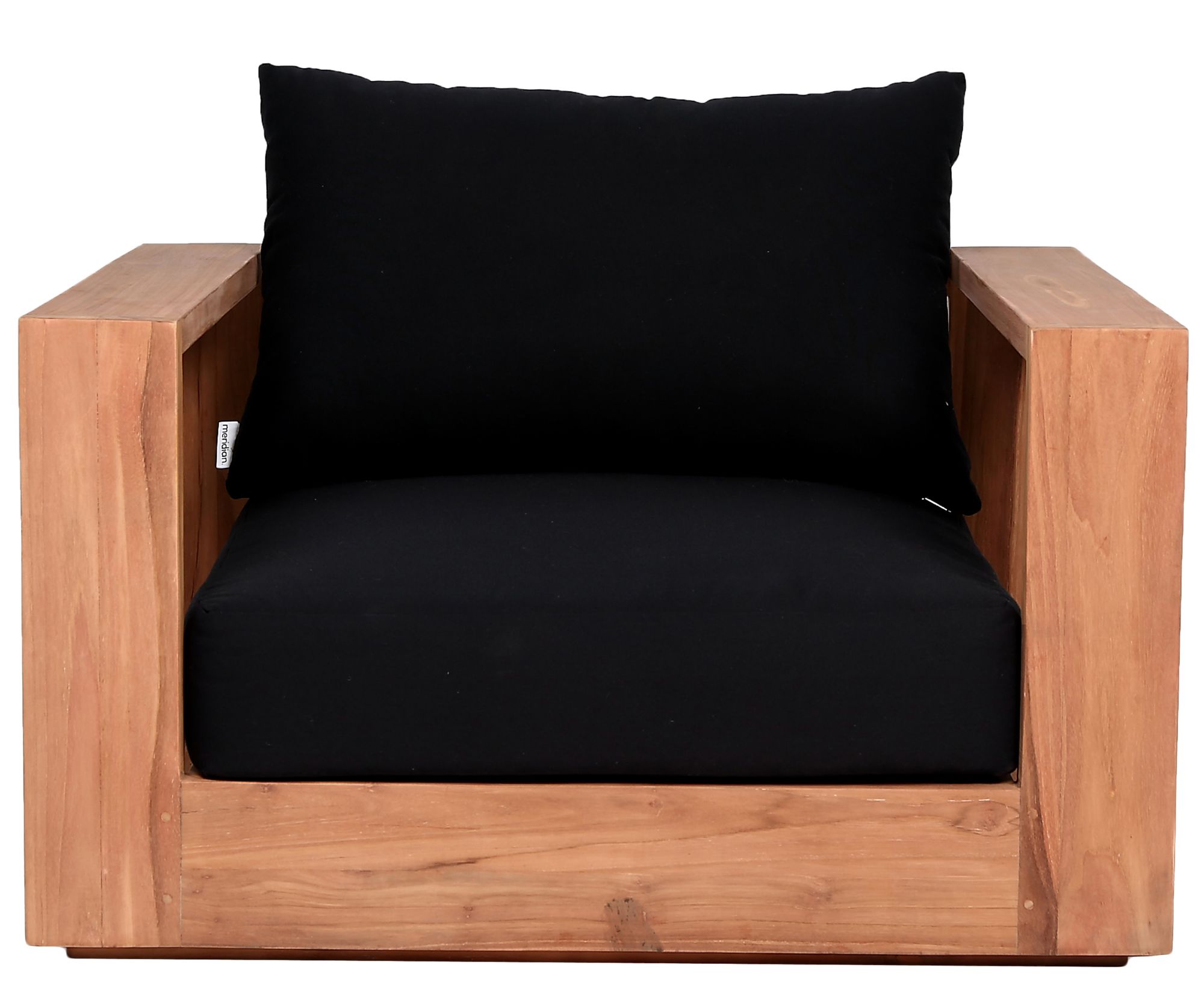 Tulum Outdoor Patio Waterproof Fabric Accent Chair with Solid Teak Wood Frame