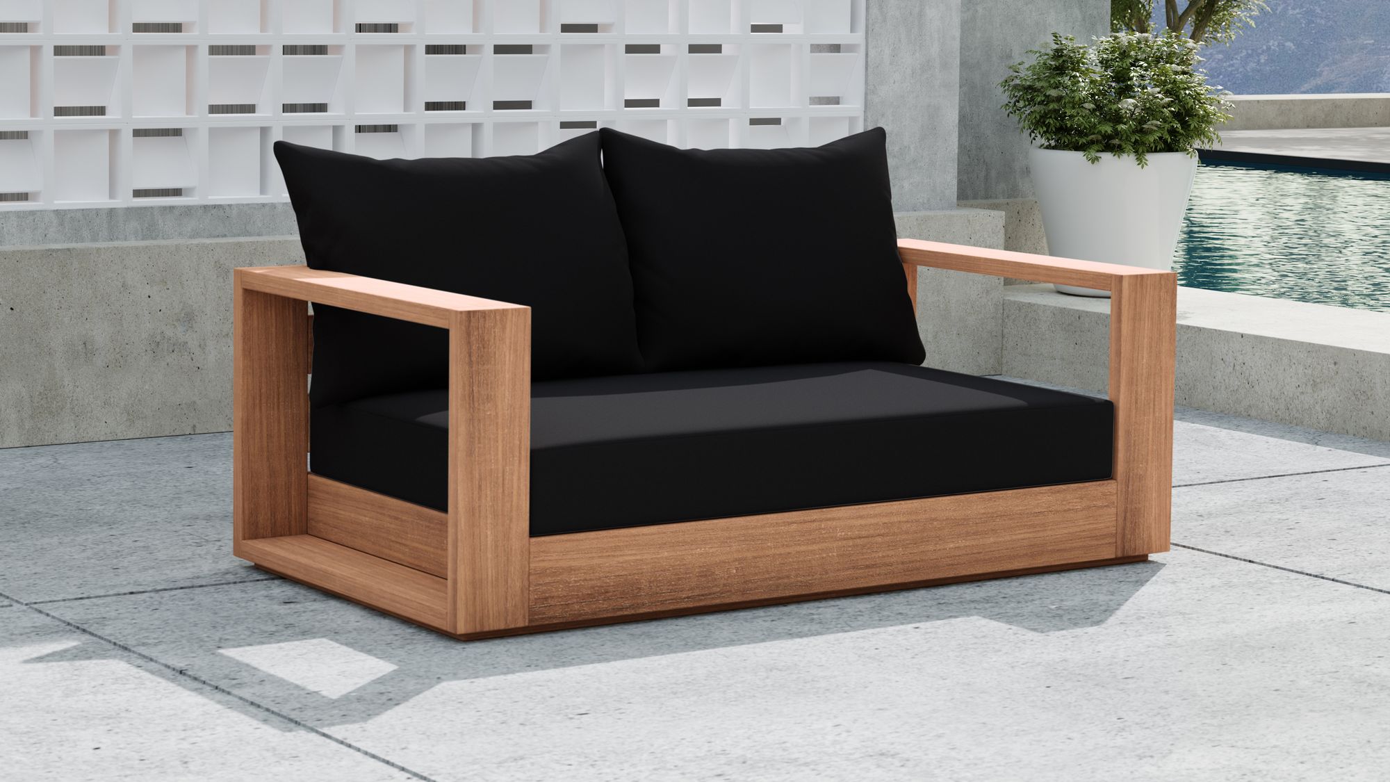 Tulum 63" Outdoor Patio Waterproof Fabric Sofa