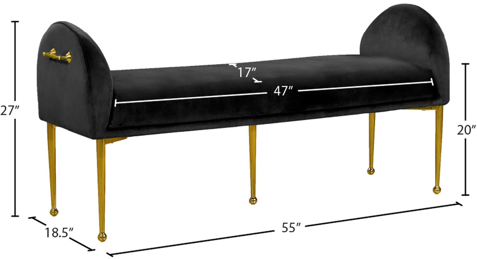 Owen Velvet Bench
