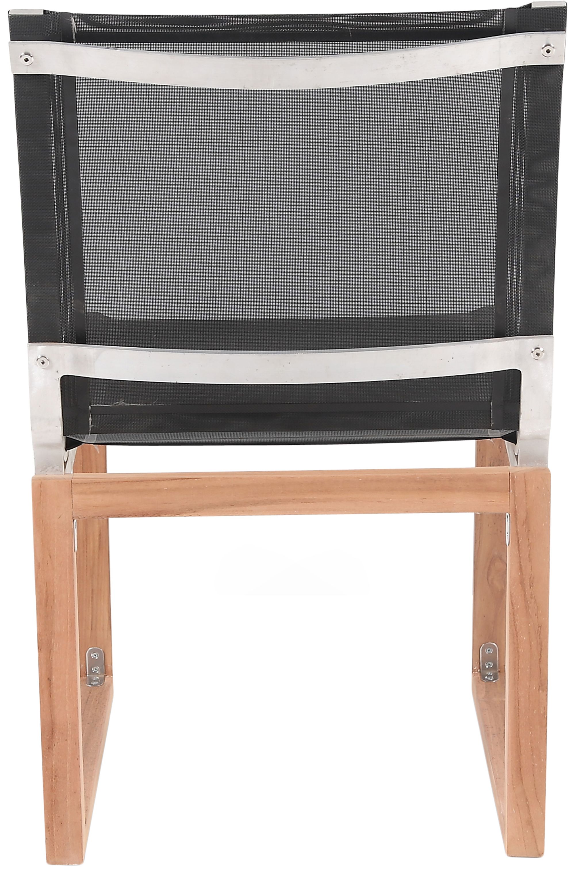 Tulum Outdoor Patio Mesh Waterproof Fabric Dining Side Chair with Natural Teak Base