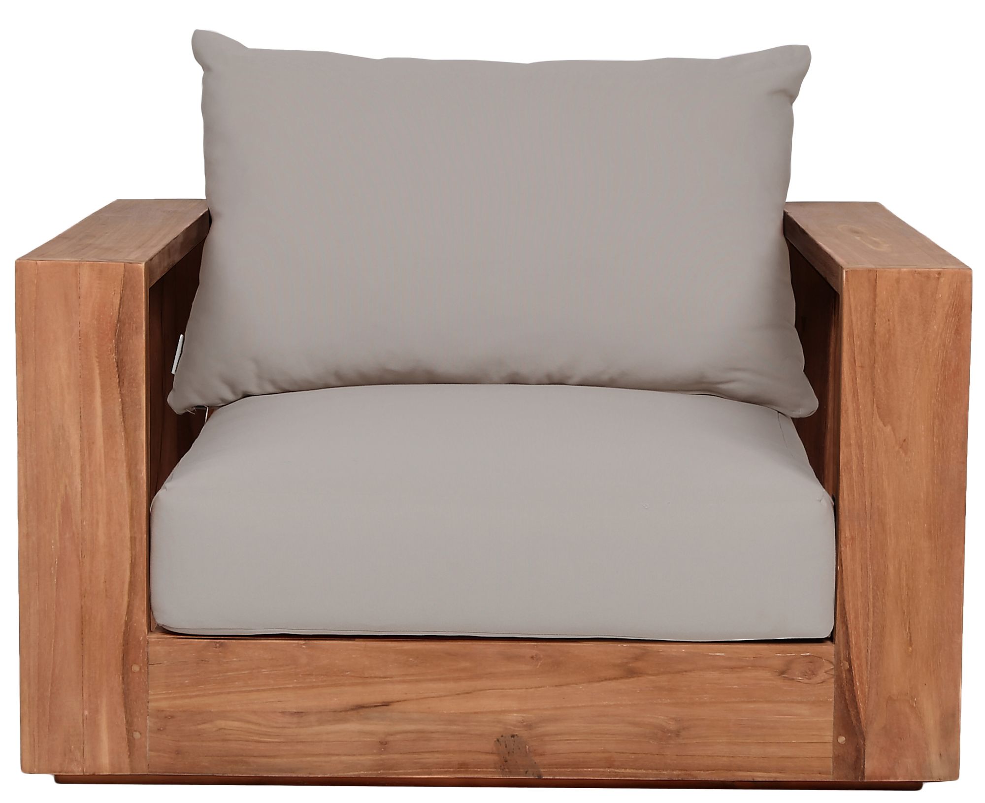 Tulum Outdoor Patio Waterproof Fabric Accent Chair with Solid Teak Wood Frame