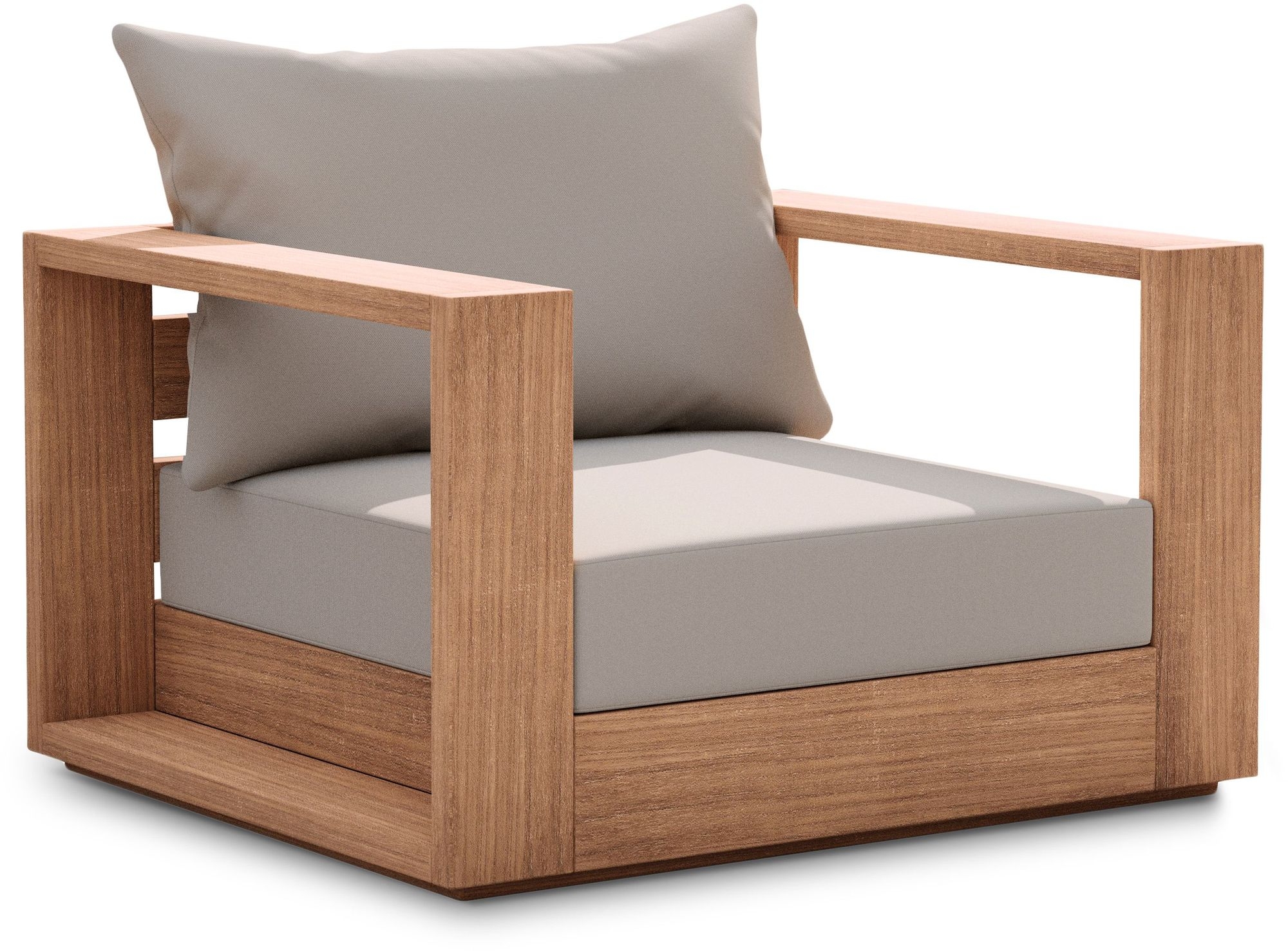 Tulum Outdoor Patio Waterproof Fabric Accent Chair with Solid Teak Wood Frame