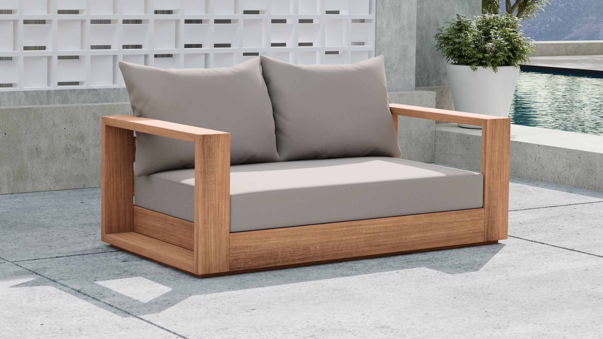 Tulum 63" Outdoor Patio Waterproof Fabric Sofa
