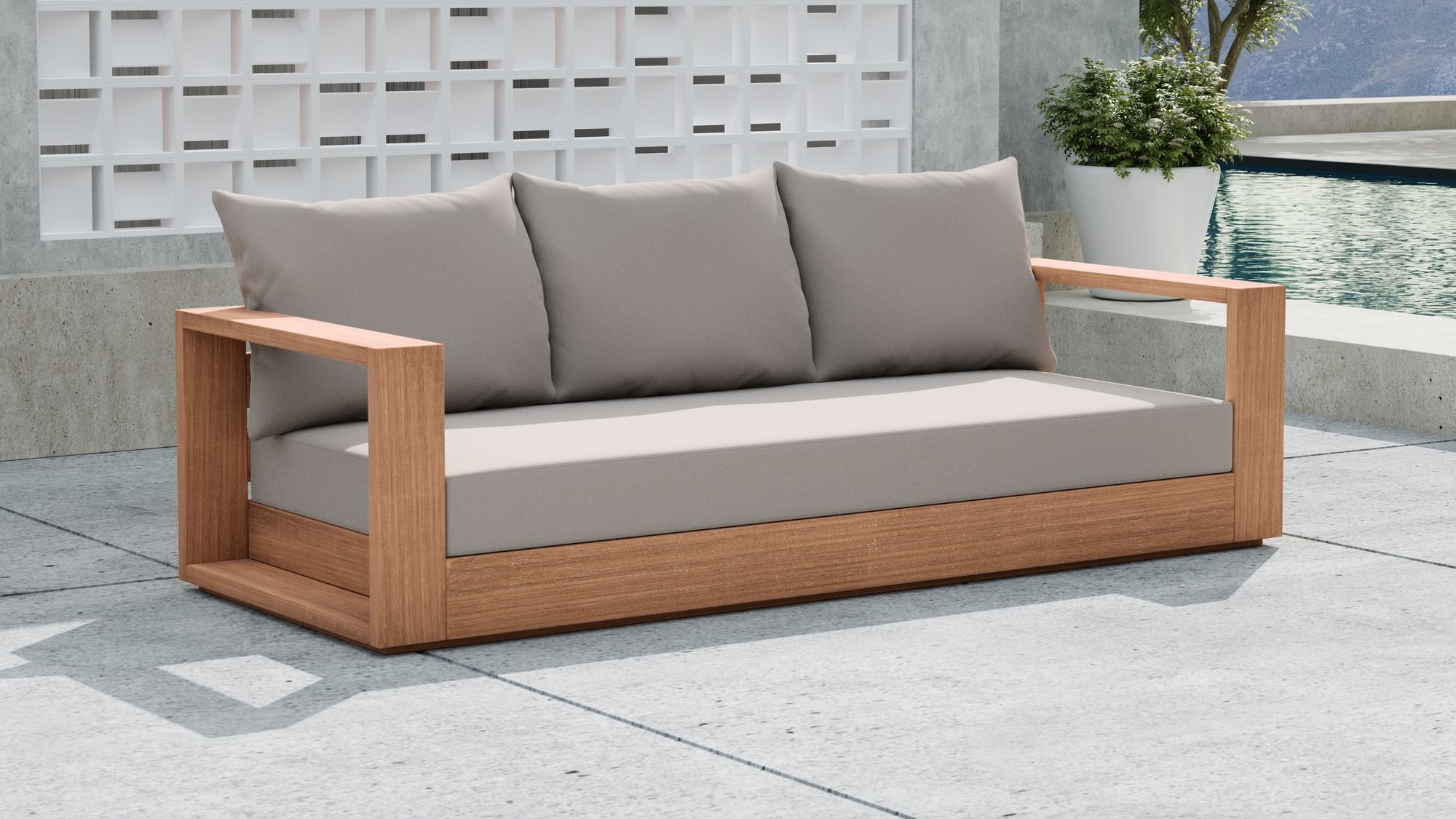 Tulum 87" Outdoor Patio Waterproof Fabric Sofa
