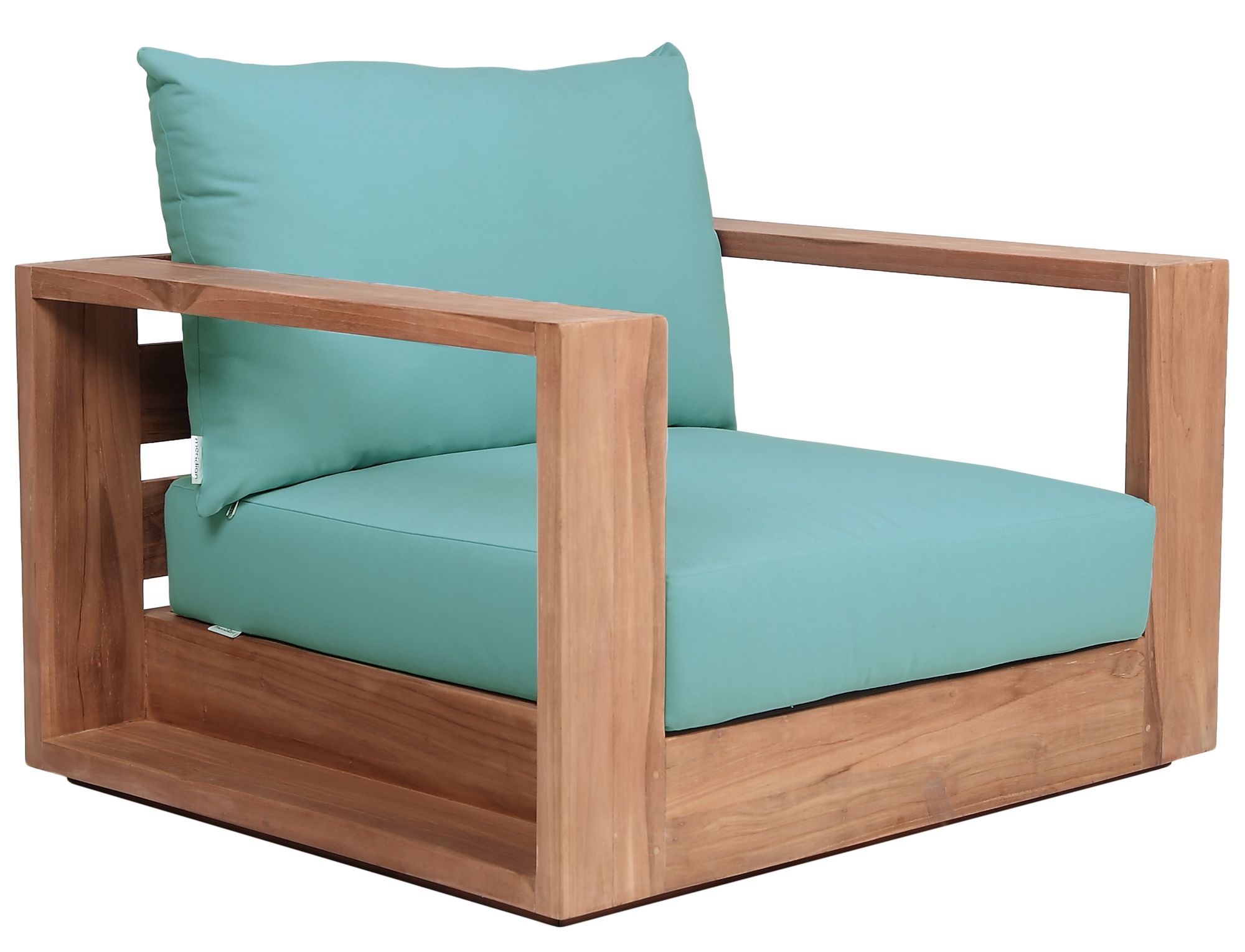 Tulum Outdoor Patio Waterproof Fabric Accent Chair with Solid Teak Wood Frame