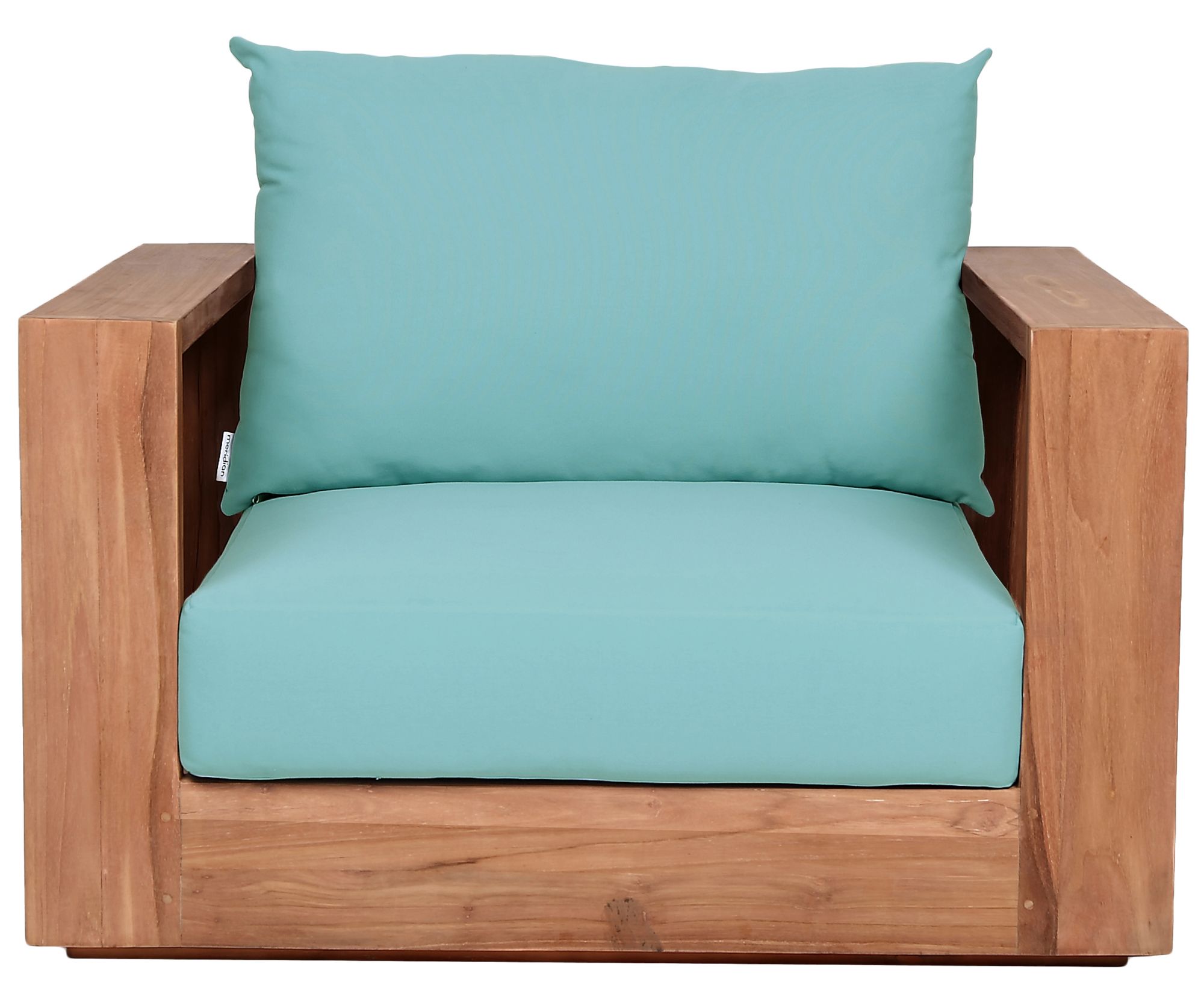 Tulum Outdoor Patio Waterproof Fabric Accent Chair with Solid Teak Wood Frame