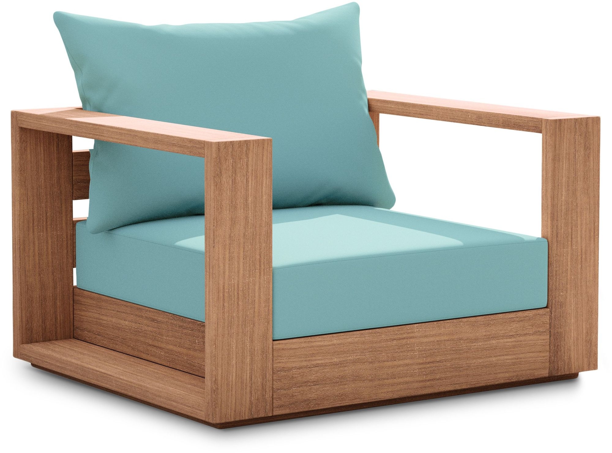 Tulum Outdoor Patio Waterproof Fabric Accent Chair with Solid Teak Wood Frame