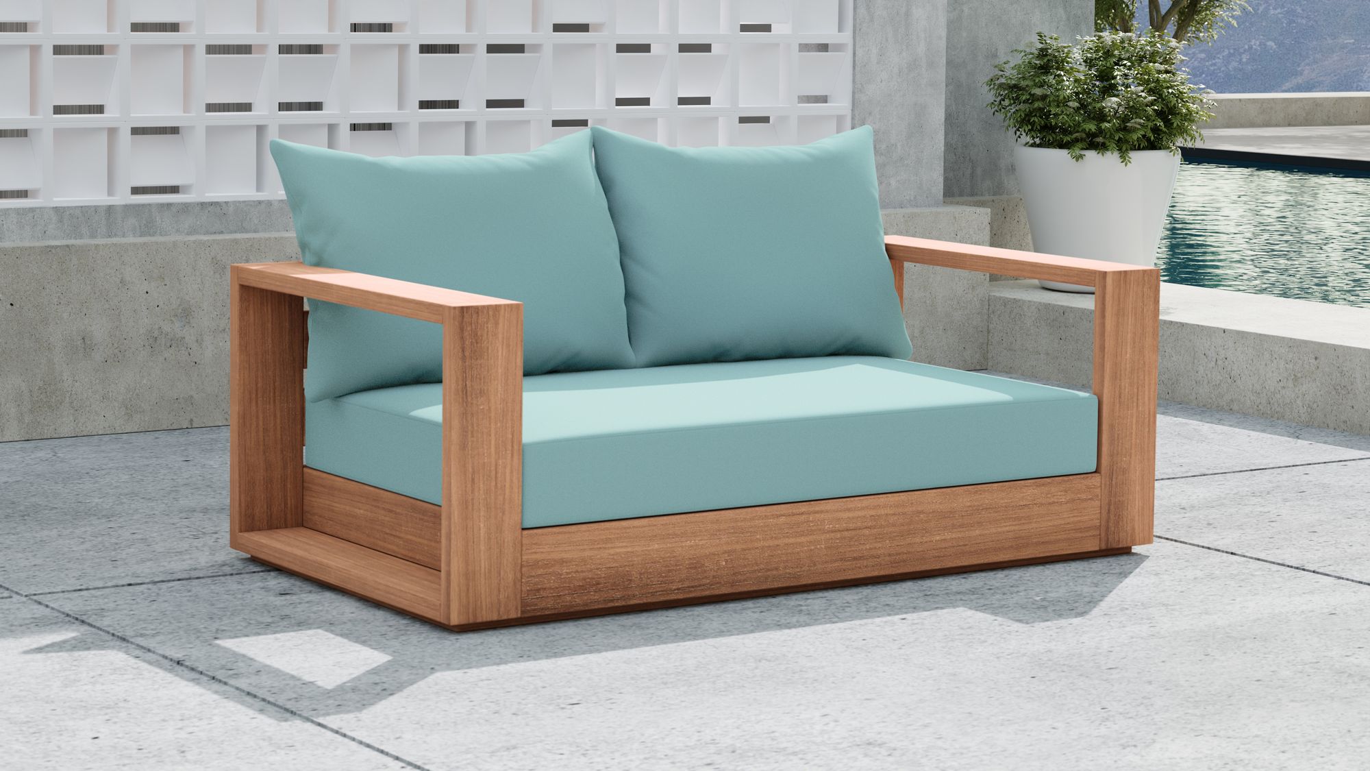 Tulum 63" Outdoor Patio Waterproof Fabric Sofa