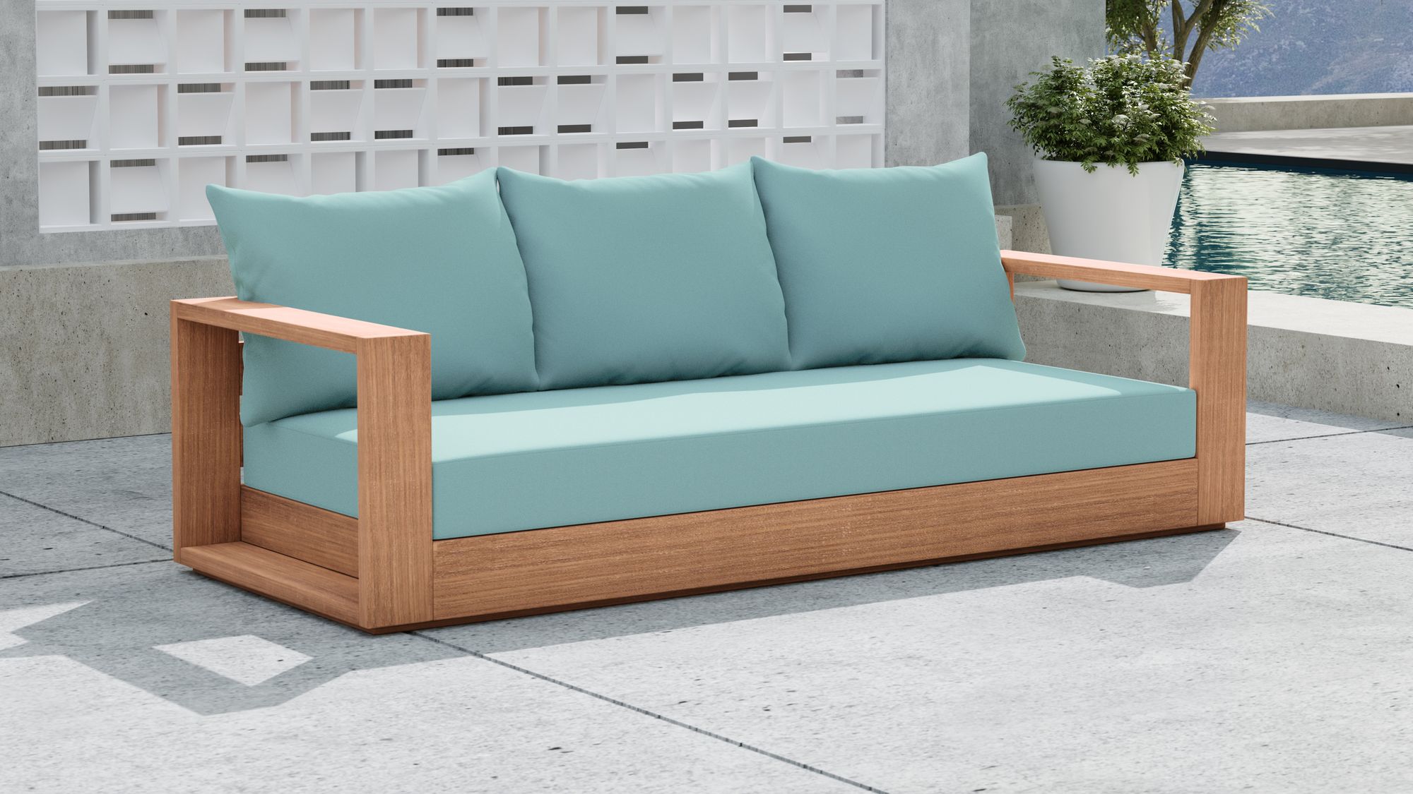 Tulum 87" Outdoor Patio Waterproof Fabric Sofa
