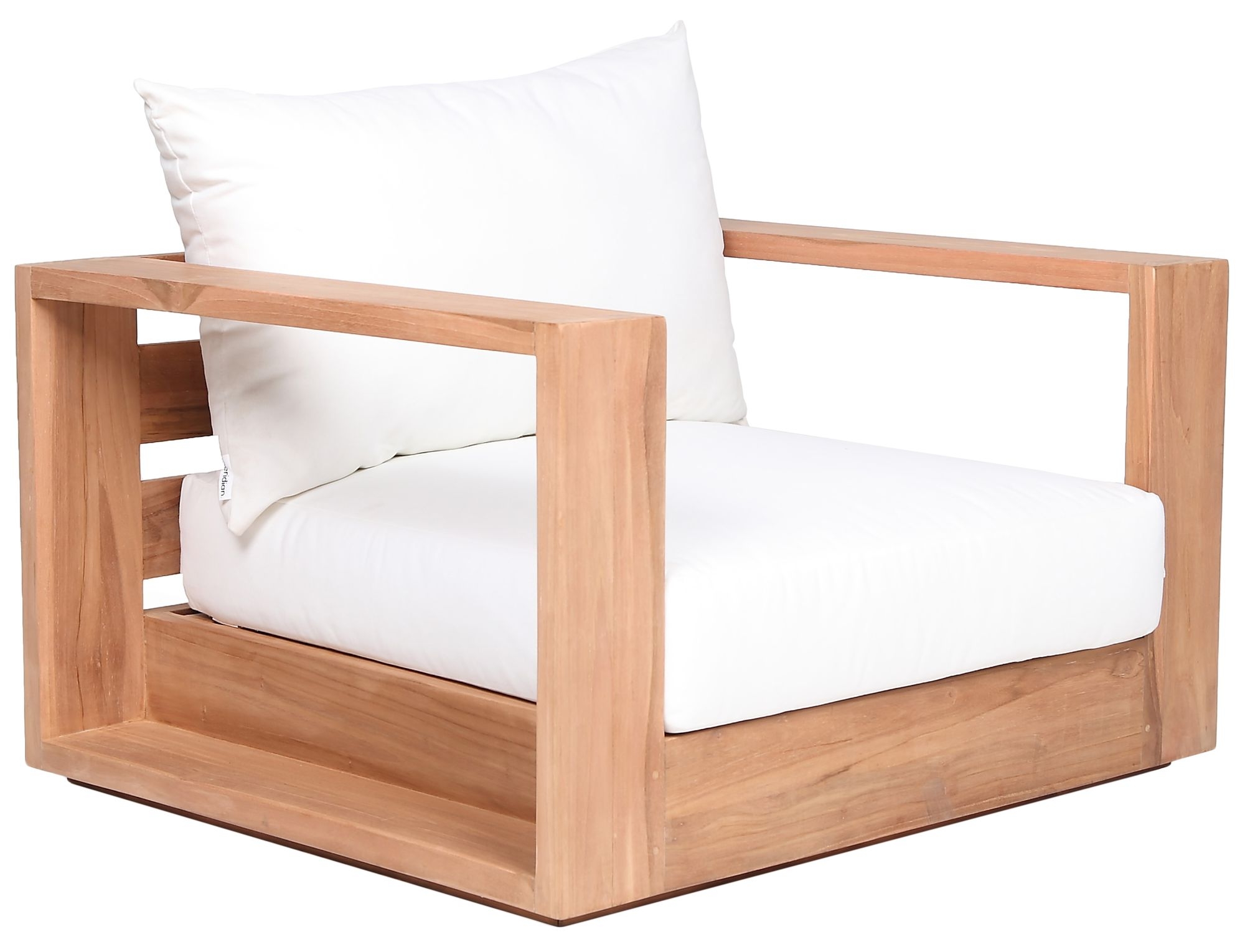 Tulum Outdoor Patio Waterproof Fabric Accent Chair with Solid Teak Wood Frame