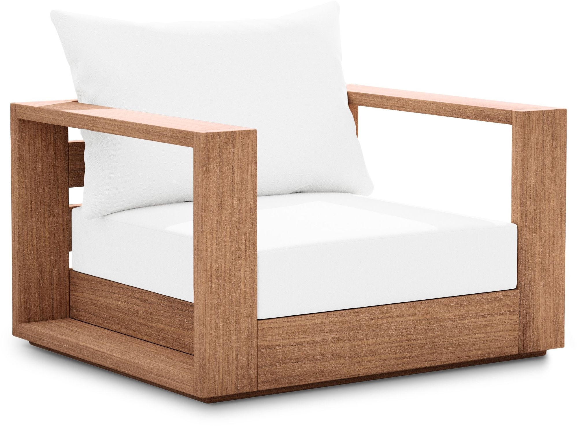 Tulum Outdoor Patio Waterproof Fabric Accent Chair with Solid Teak Wood Frame