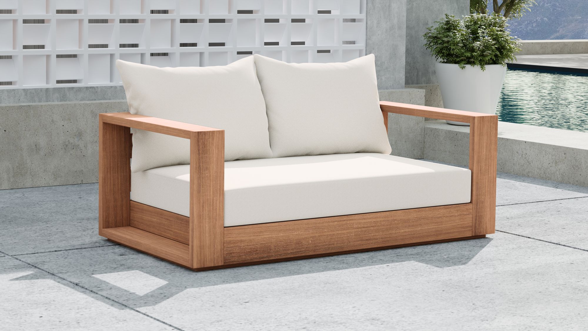 Tulum 63" Outdoor Patio Waterproof Fabric Sofa