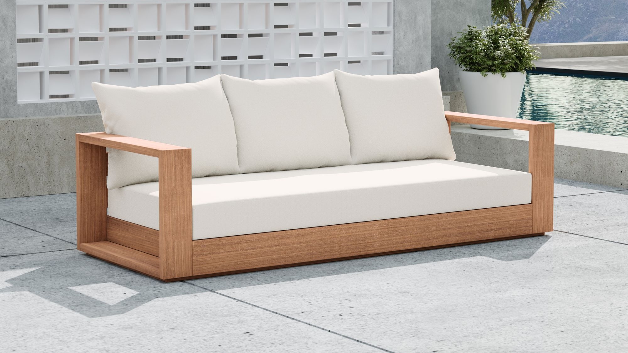 Tulum 87" Outdoor Patio Waterproof Fabric Sofa