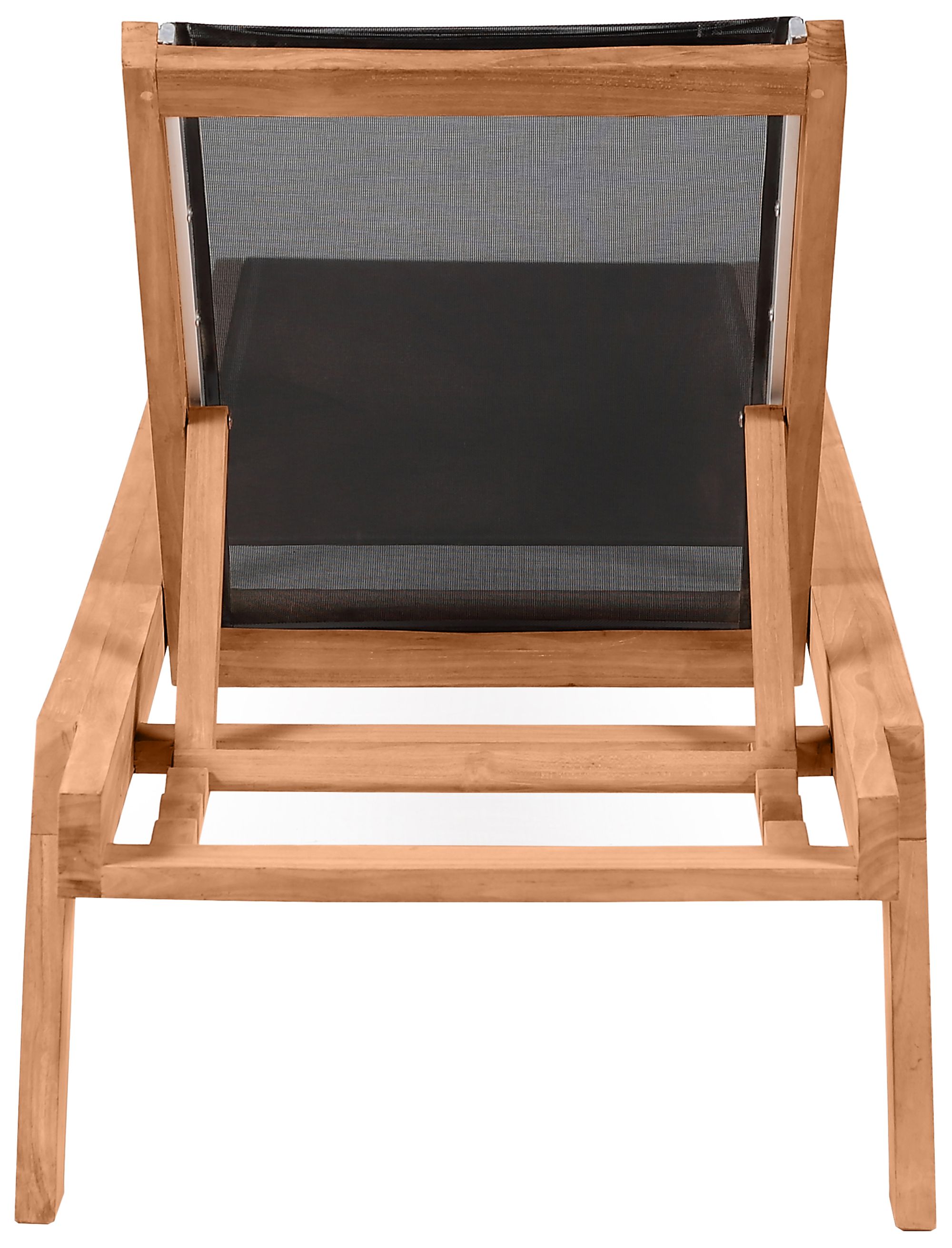 Tulum Outdoor Patio Mesh Waterproof Fabric Chaise Lounge Chair with Solid Teak Wood Frame