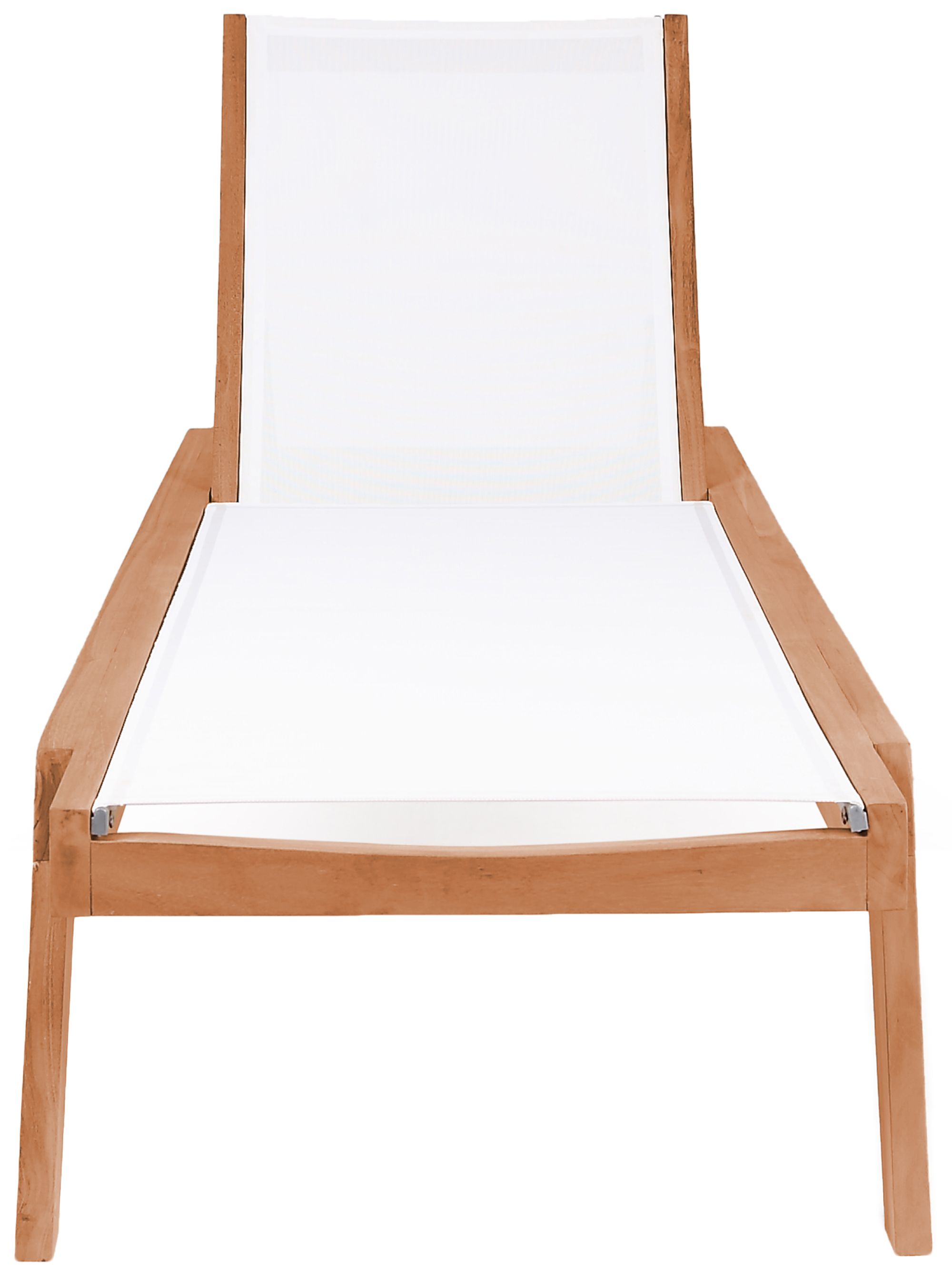 Tulum Outdoor Patio Mesh Waterproof Fabric Chaise Lounge Chair with Solid Teak Wood Frame