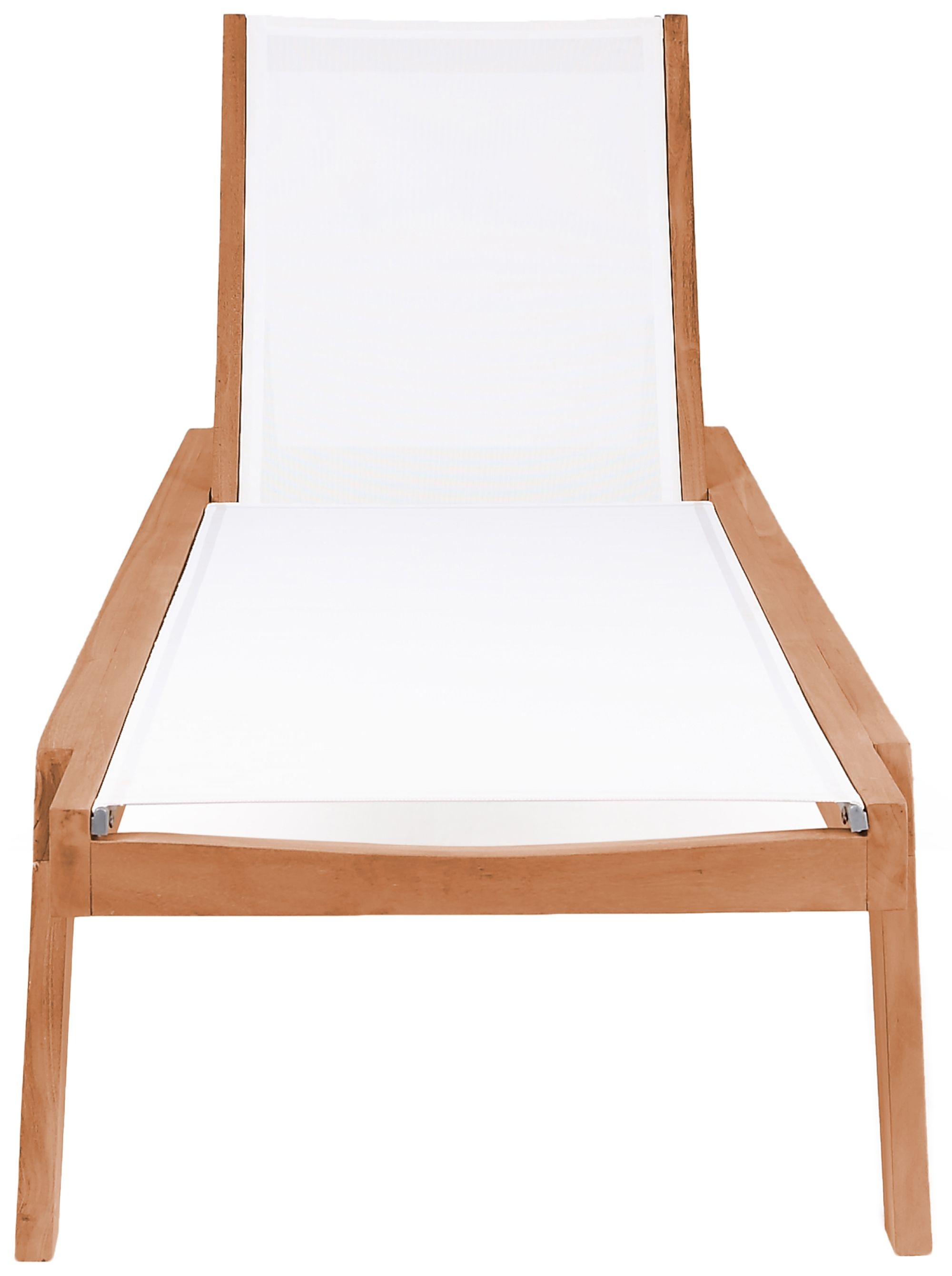 Tulum Outdoor Patio Mesh Waterproof Fabric Chaise Lounge Chair with Solid Teak Wood Frame