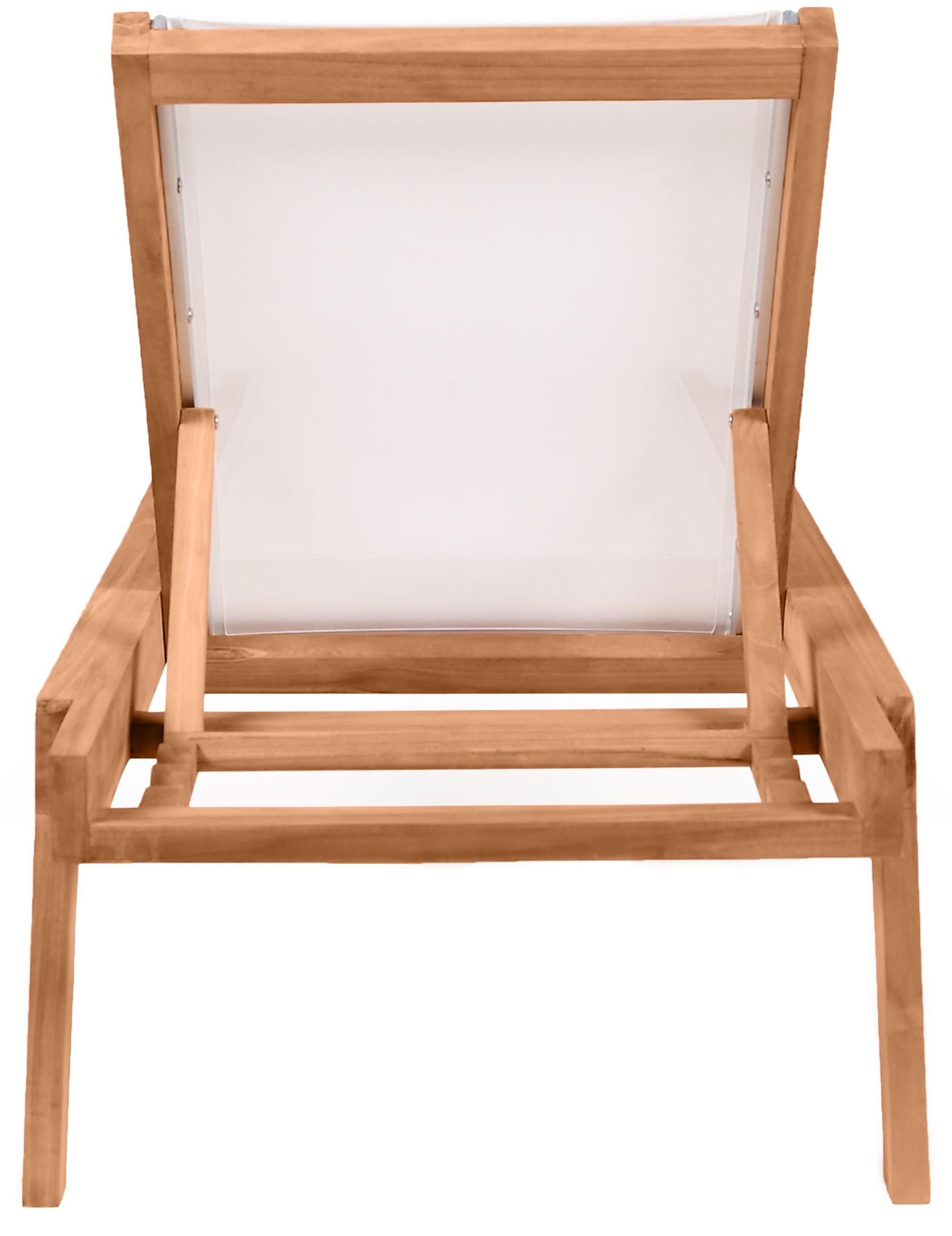 Tulum Outdoor Patio Mesh Waterproof Fabric Chaise Lounge Chair with Solid Teak Wood Frame