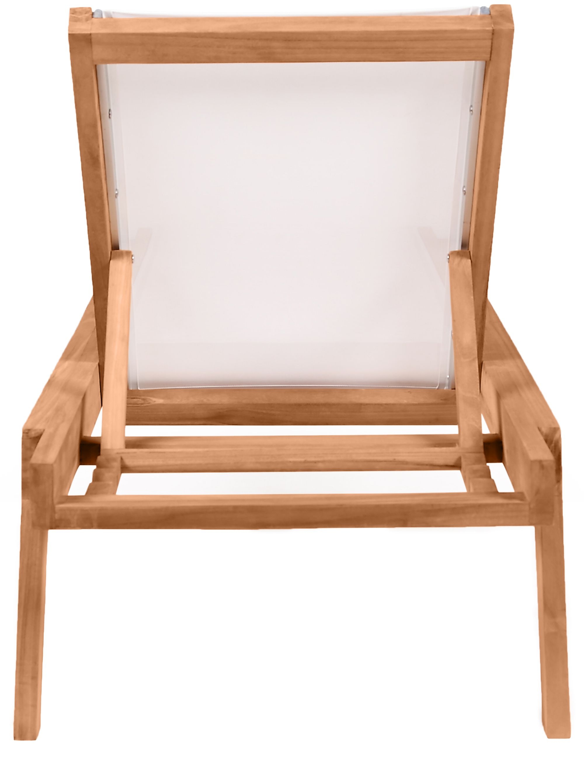 Tulum Outdoor Patio Mesh Waterproof Fabric Chaise Lounge Chair with Solid Teak Wood Frame