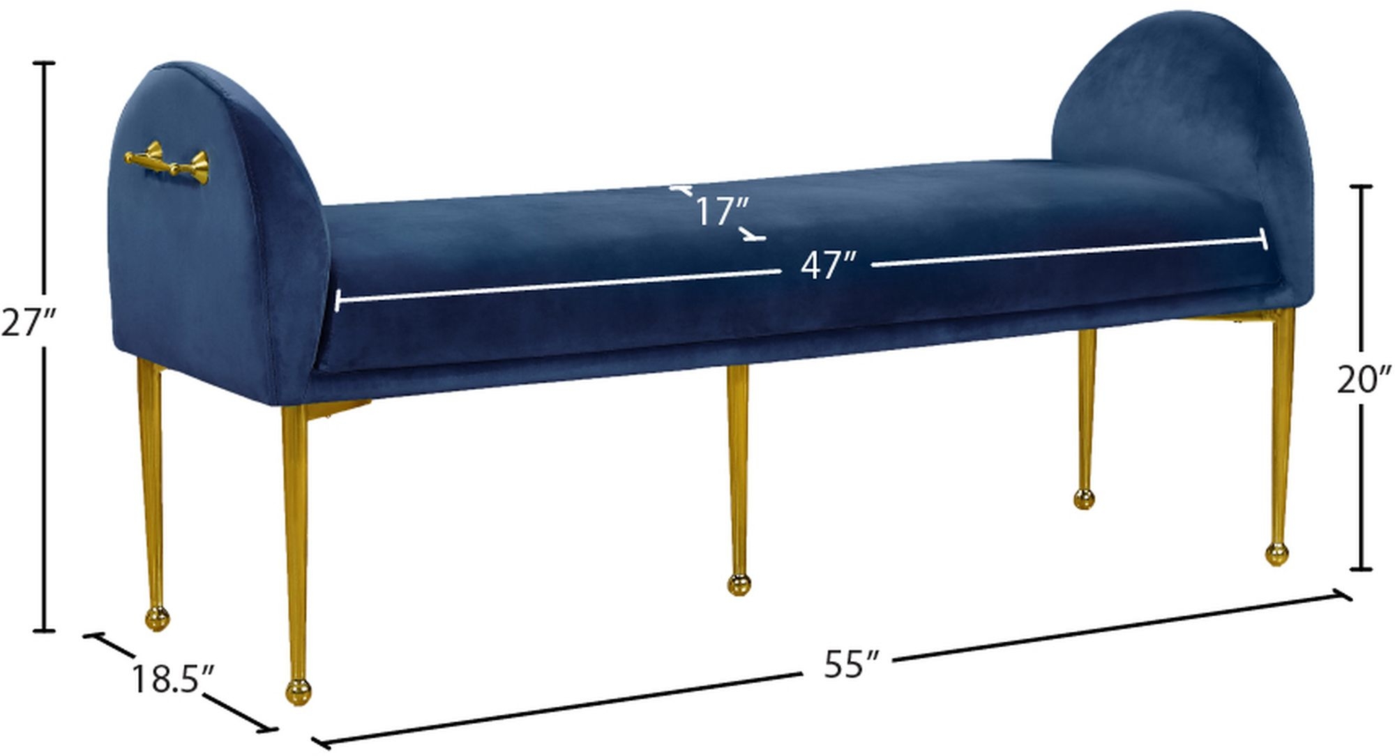 Owen Velvet Bench