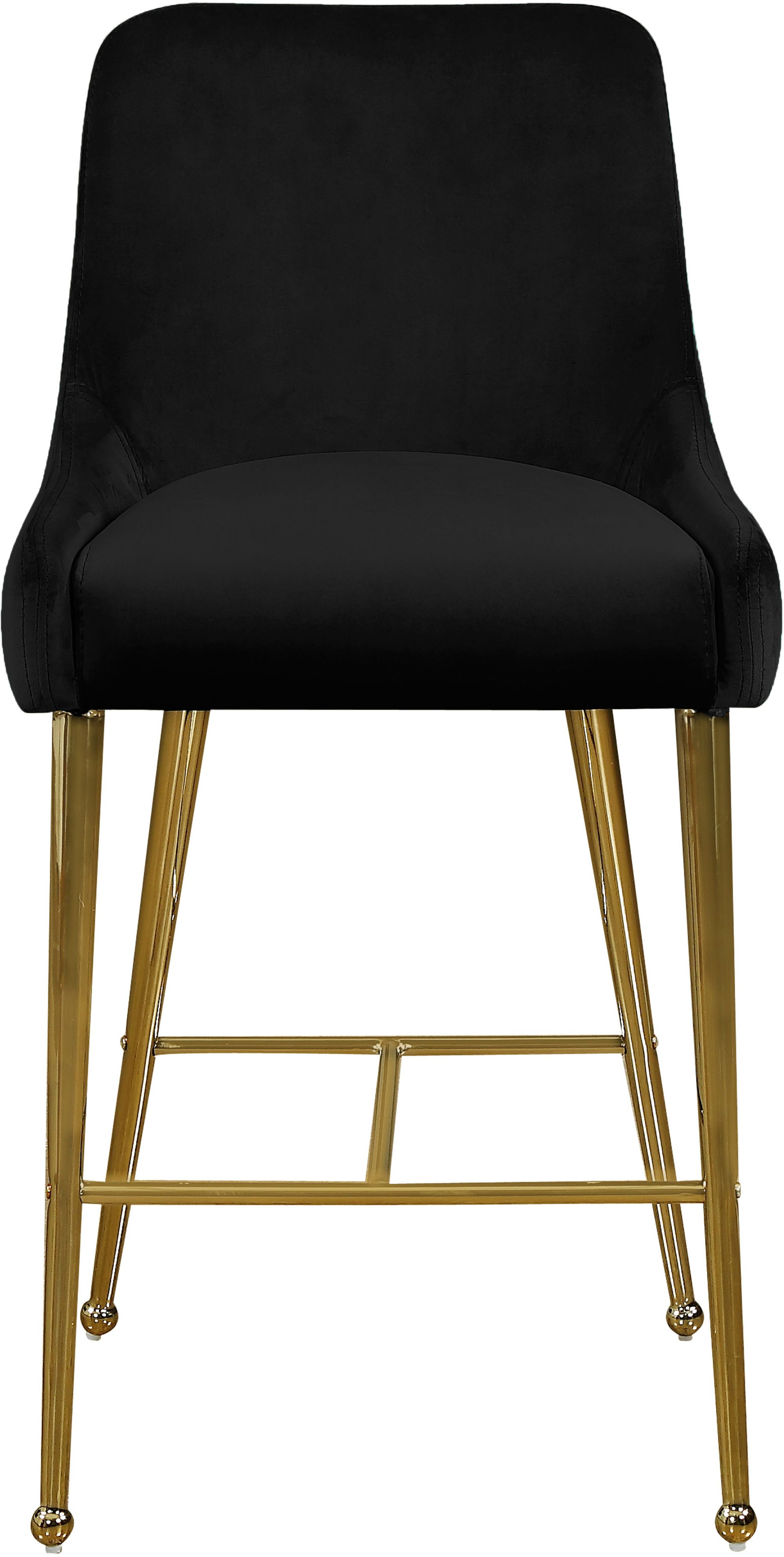 Owen Velvet Counter Stool with Polished Gold Legs